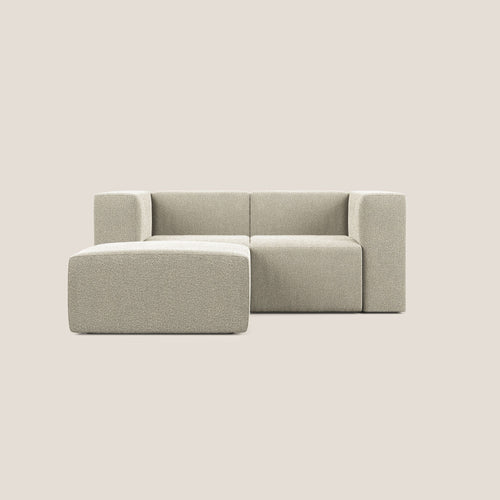 Nettuno divano angolare modulare reversibile e componibile in morbido tessuto bouclè T07 beige - divani.store