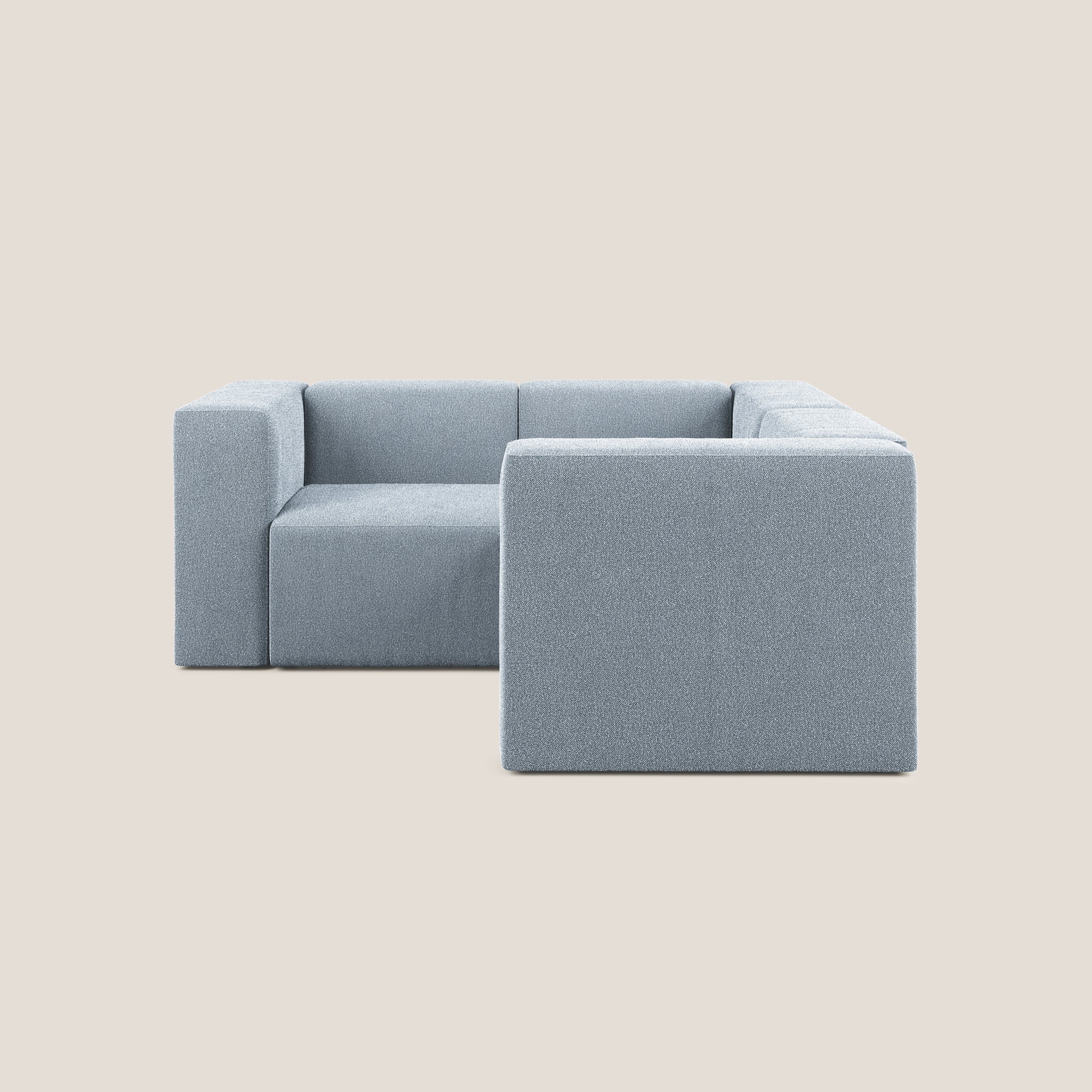 Nettuno divano angolare reversibile e modulare componibile in morbido tessuto bouclè T07