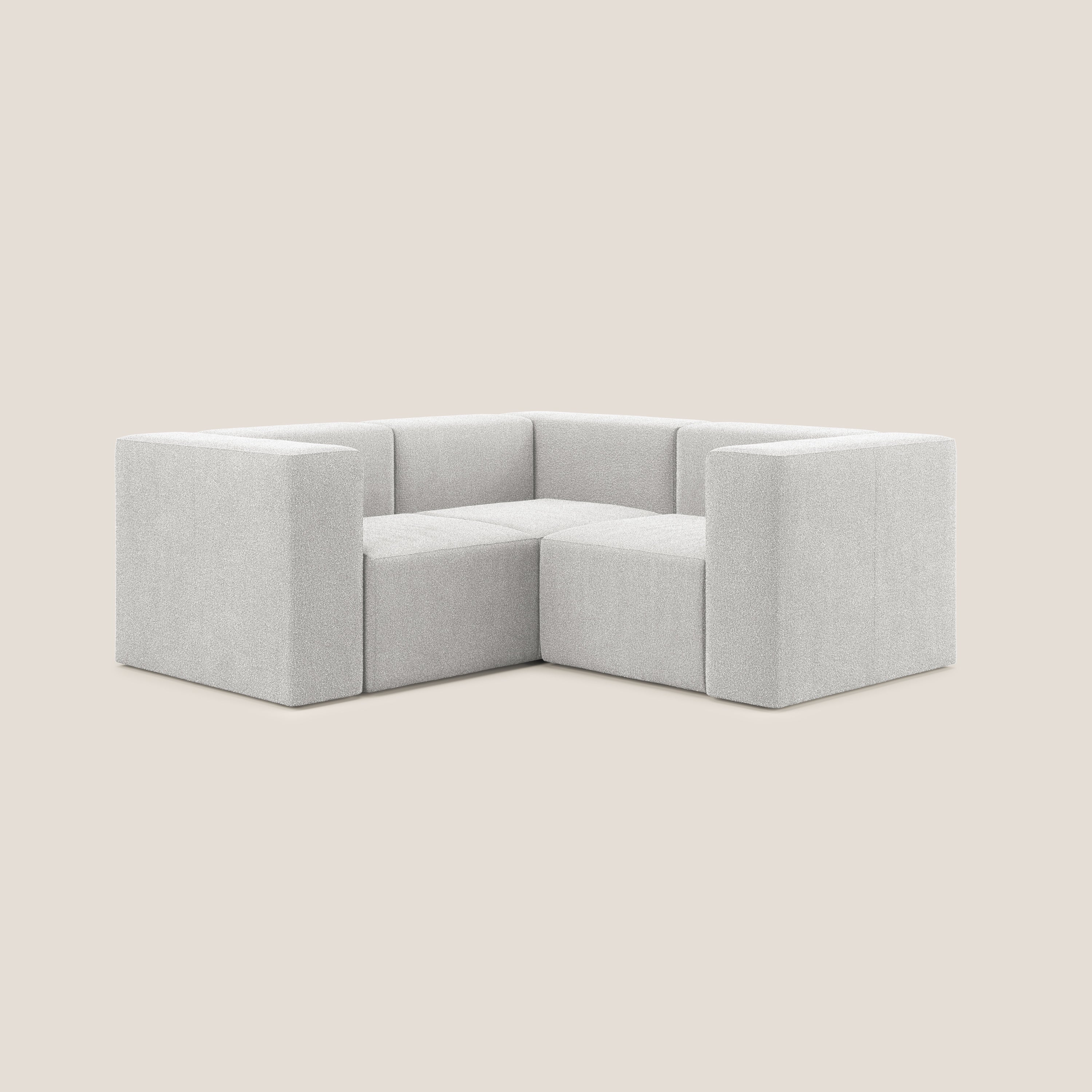 Nettuno divano angolare reversibile e modulare componibile in morbido tessuto bouclè T07 grigio - divani.store