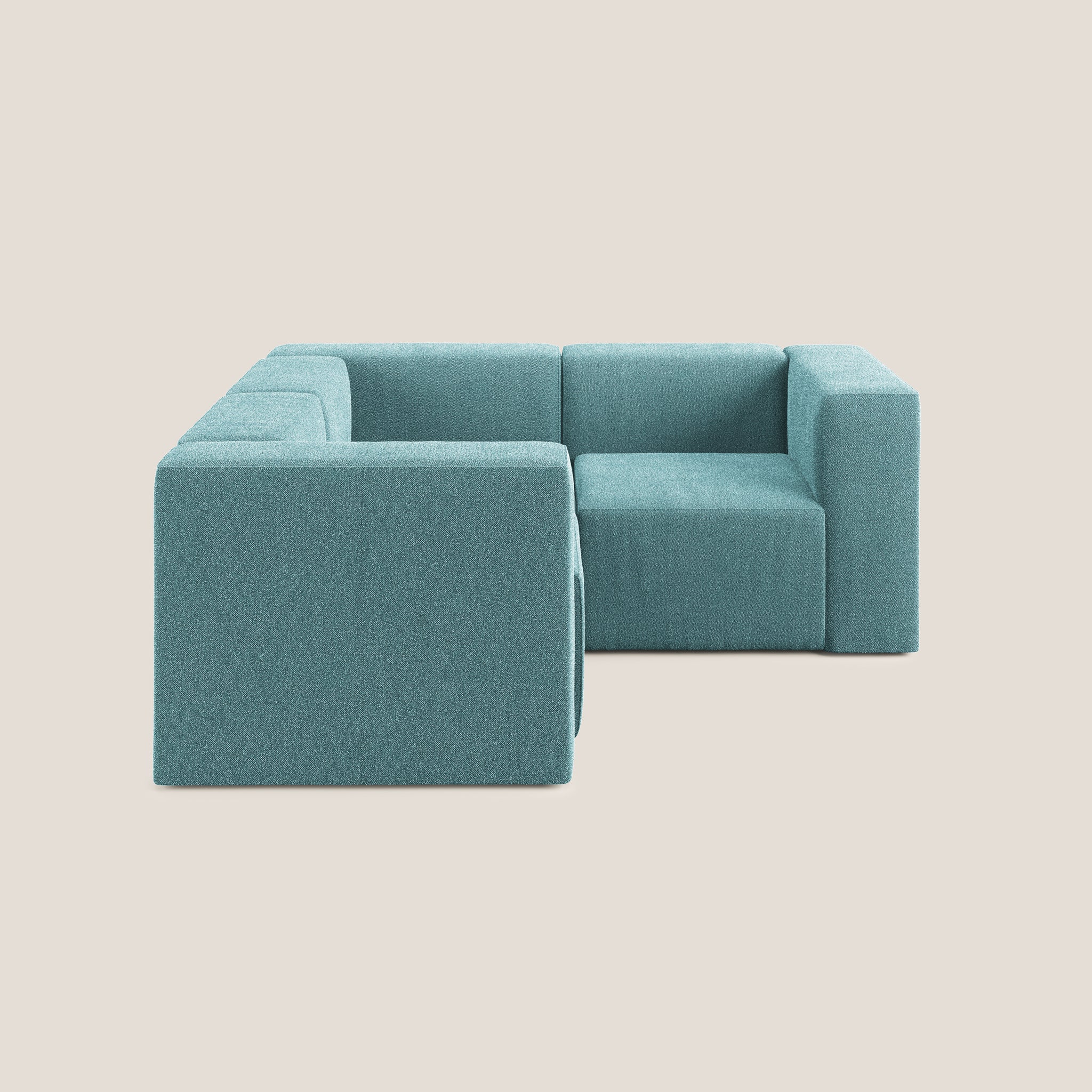 Nettuno divano angolare reversibile e modulare componibile in morbido tessuto bouclè T07
