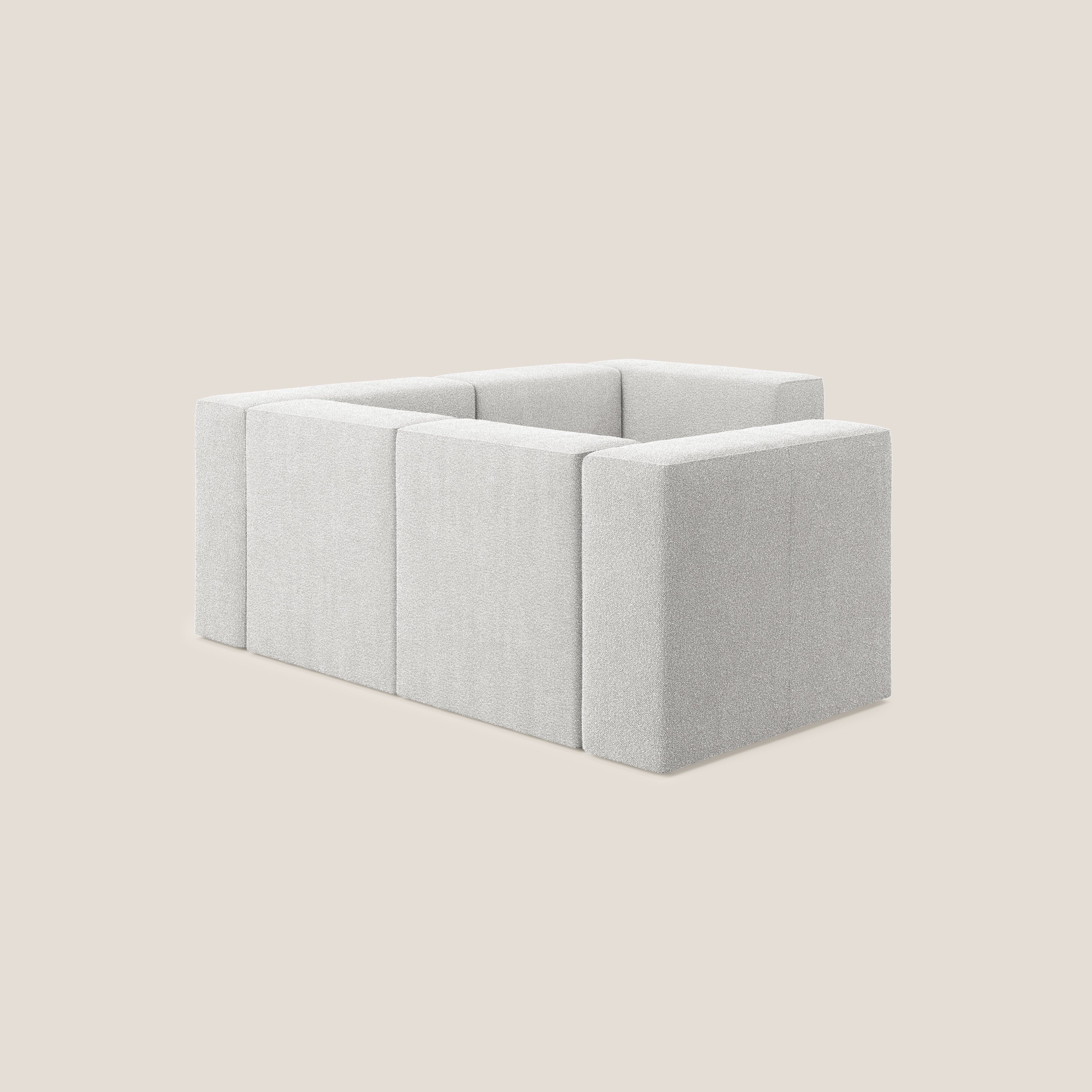 Nettuno divano angolare reversibile e modulare componibile in morbido tessuto bouclè T07 grigio - divani.store