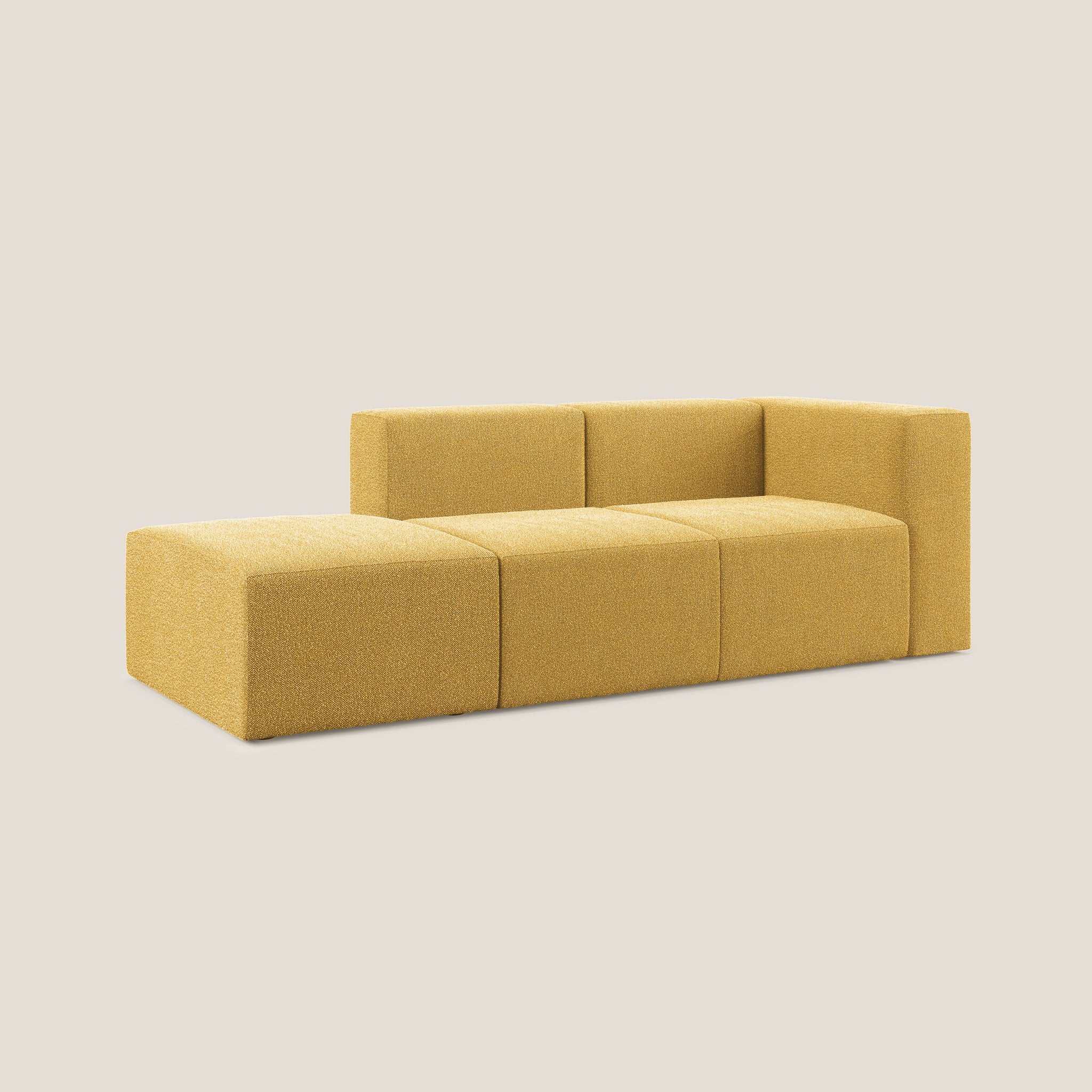 Nettuno divano lineare modulare e componibile in morbido tessuto bouclè T07
