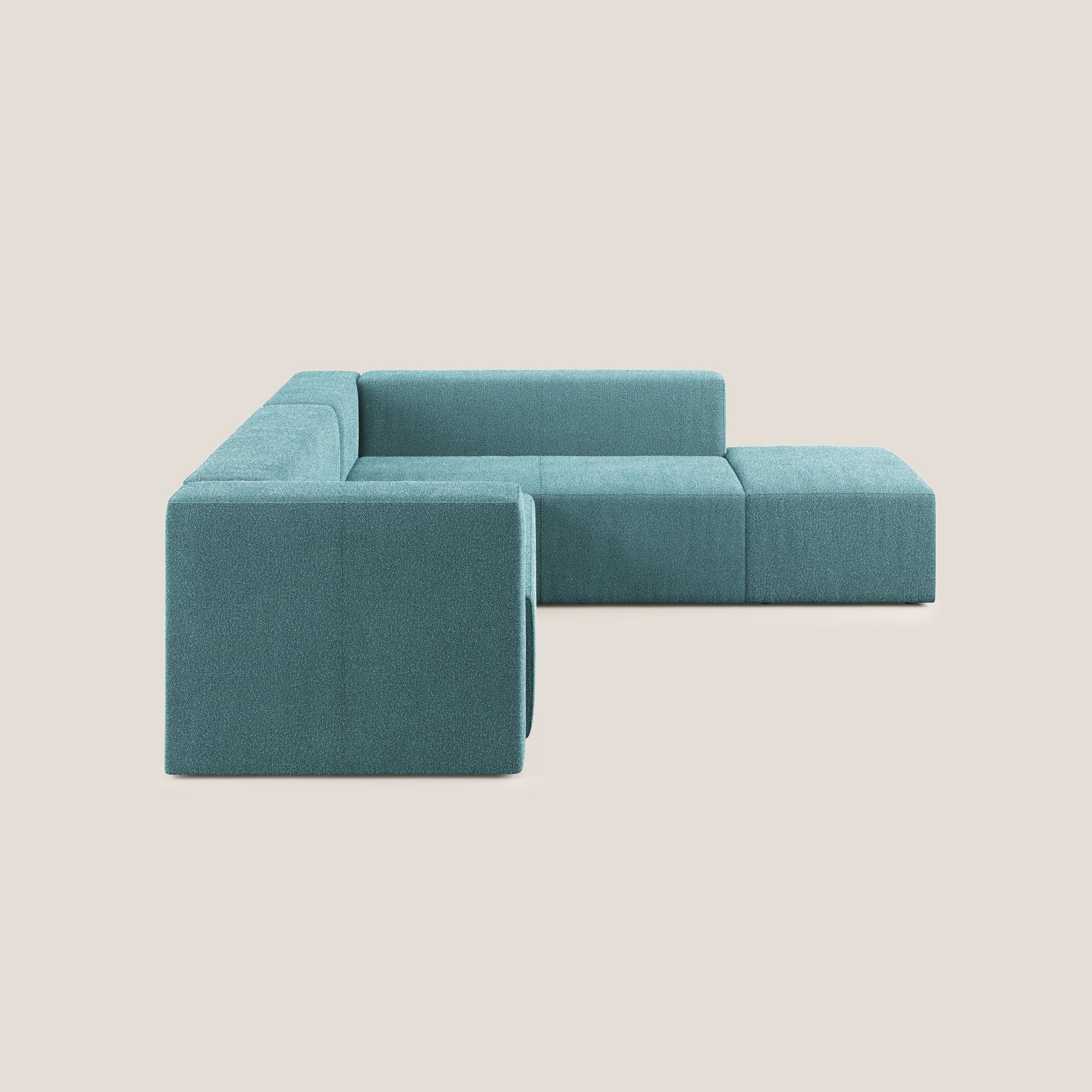 Nettuno divano angolare modulare componibile in morbido tessuto bouclè T07