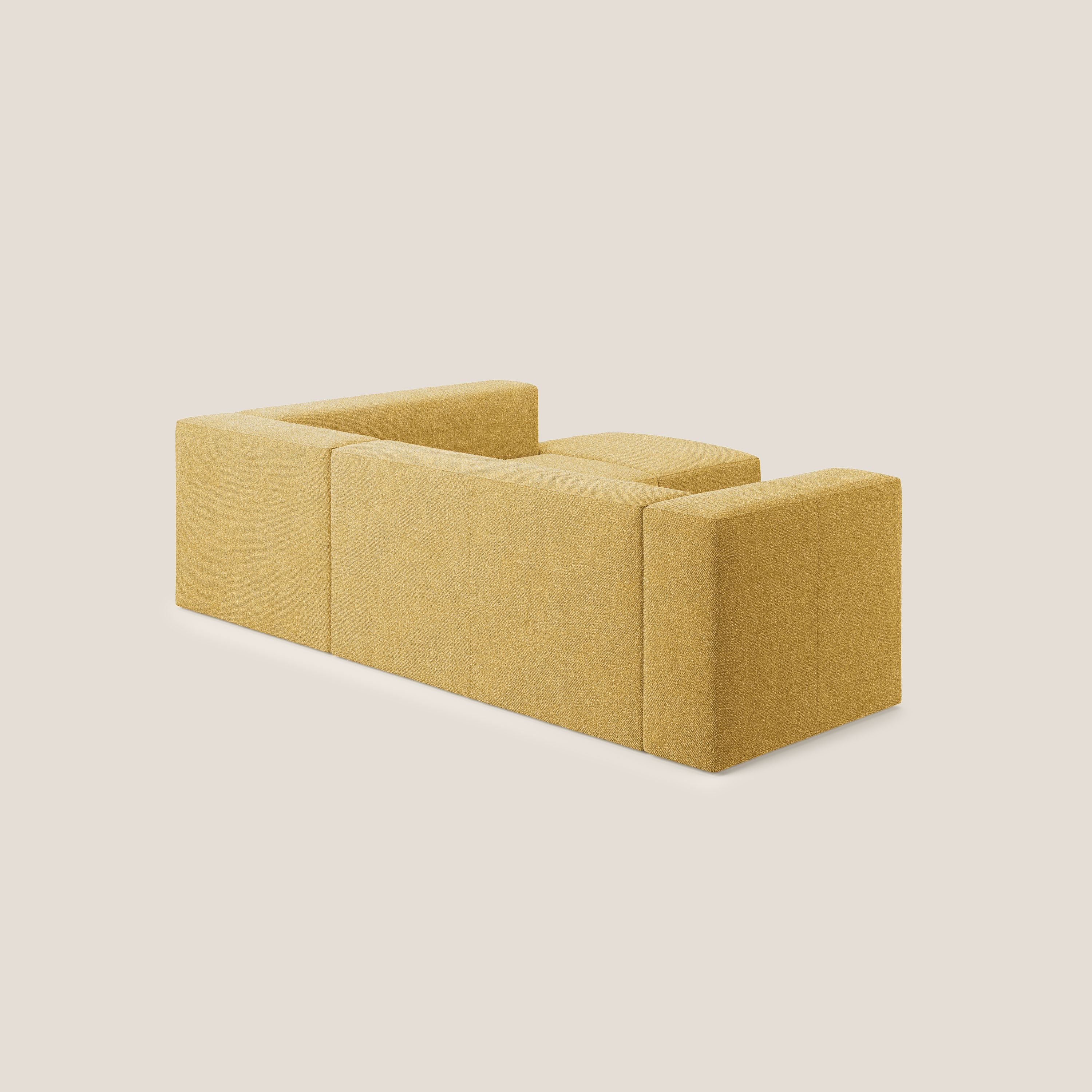 Nettuno divano angolare modulare componibile in morbido tessuto bouclè T07 giallo - divani.store