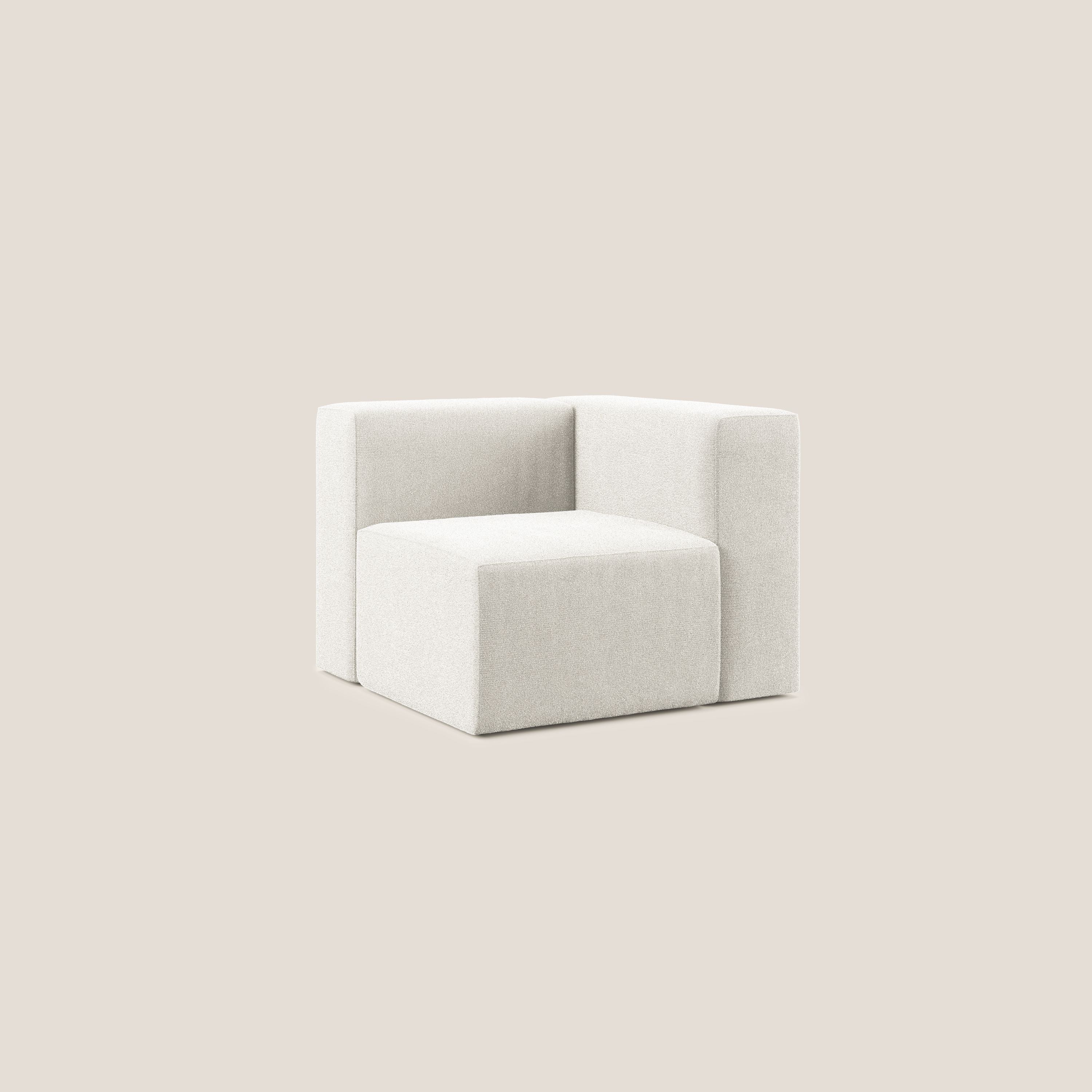 Nettuno modulo angolo/laterale in morbido tessuto bouclè T07 bianco - divani.store