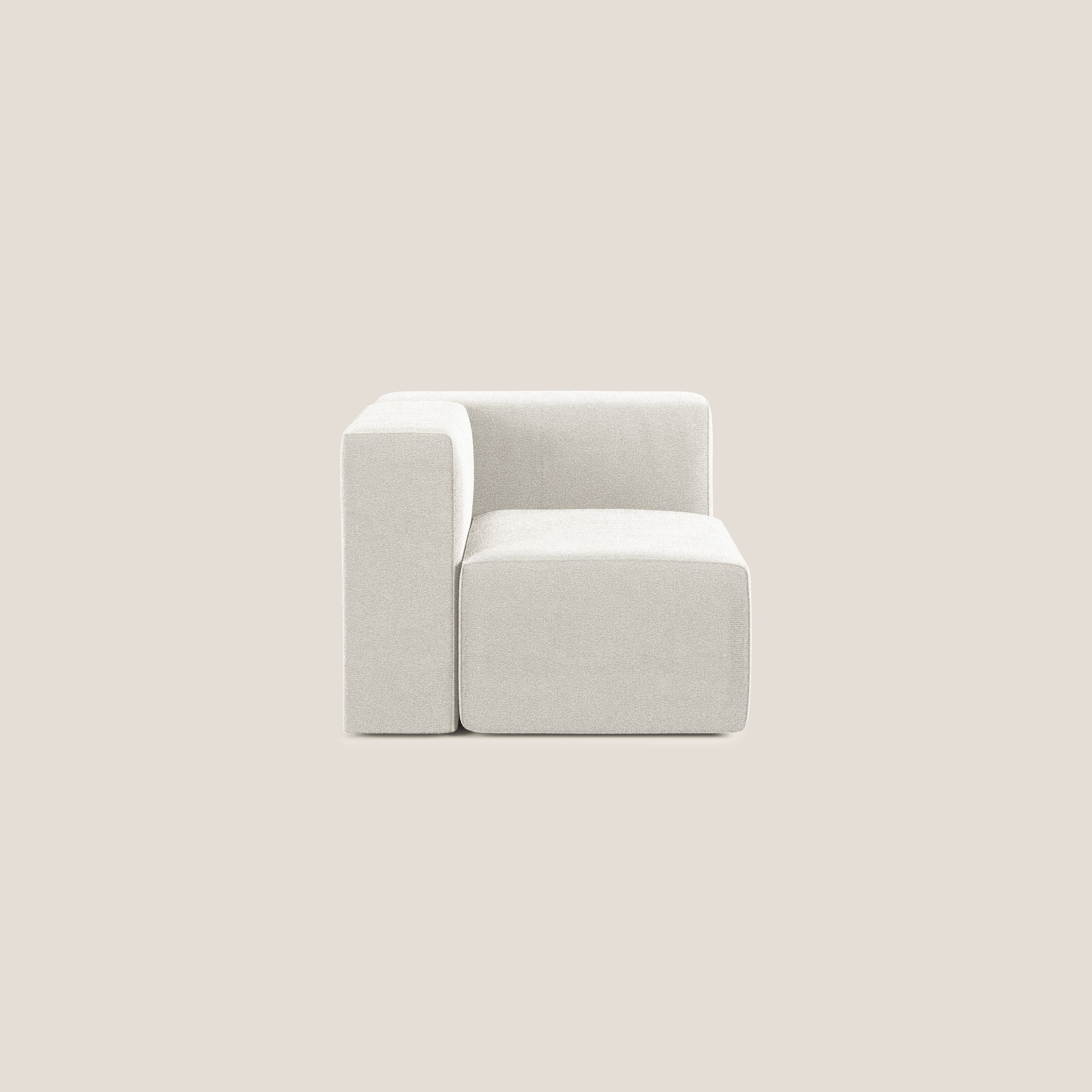 Nettuno modulo angolo/laterale in morbido tessuto bouclè T07 bianco - divani.store