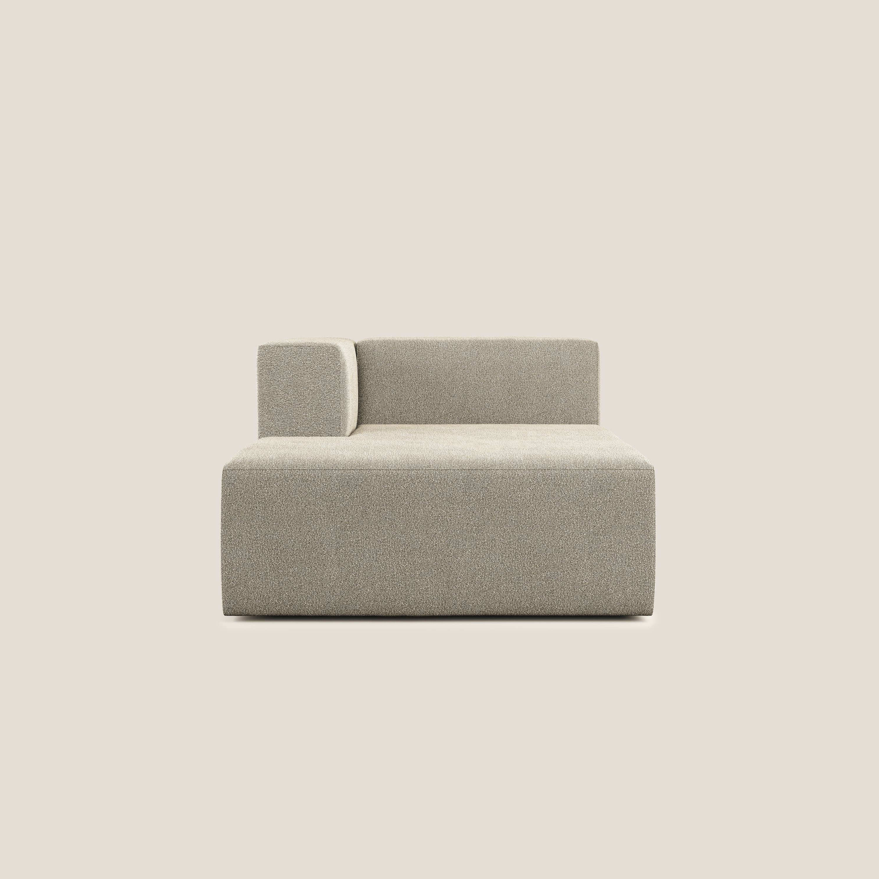 Nettuno modulo chaise longue in morbido tessuto bouclè T07 beige - divani.store