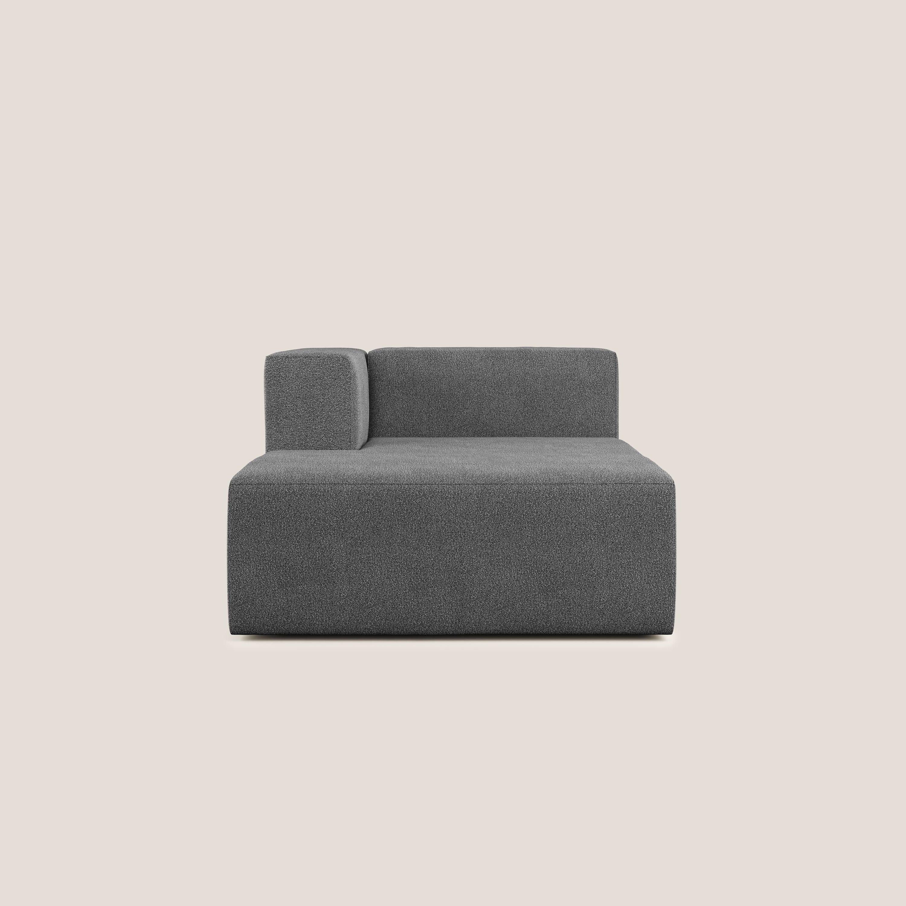 Nettuno modulo chaise longue in morbido tessuto bouclè T07 antracite - divani.store