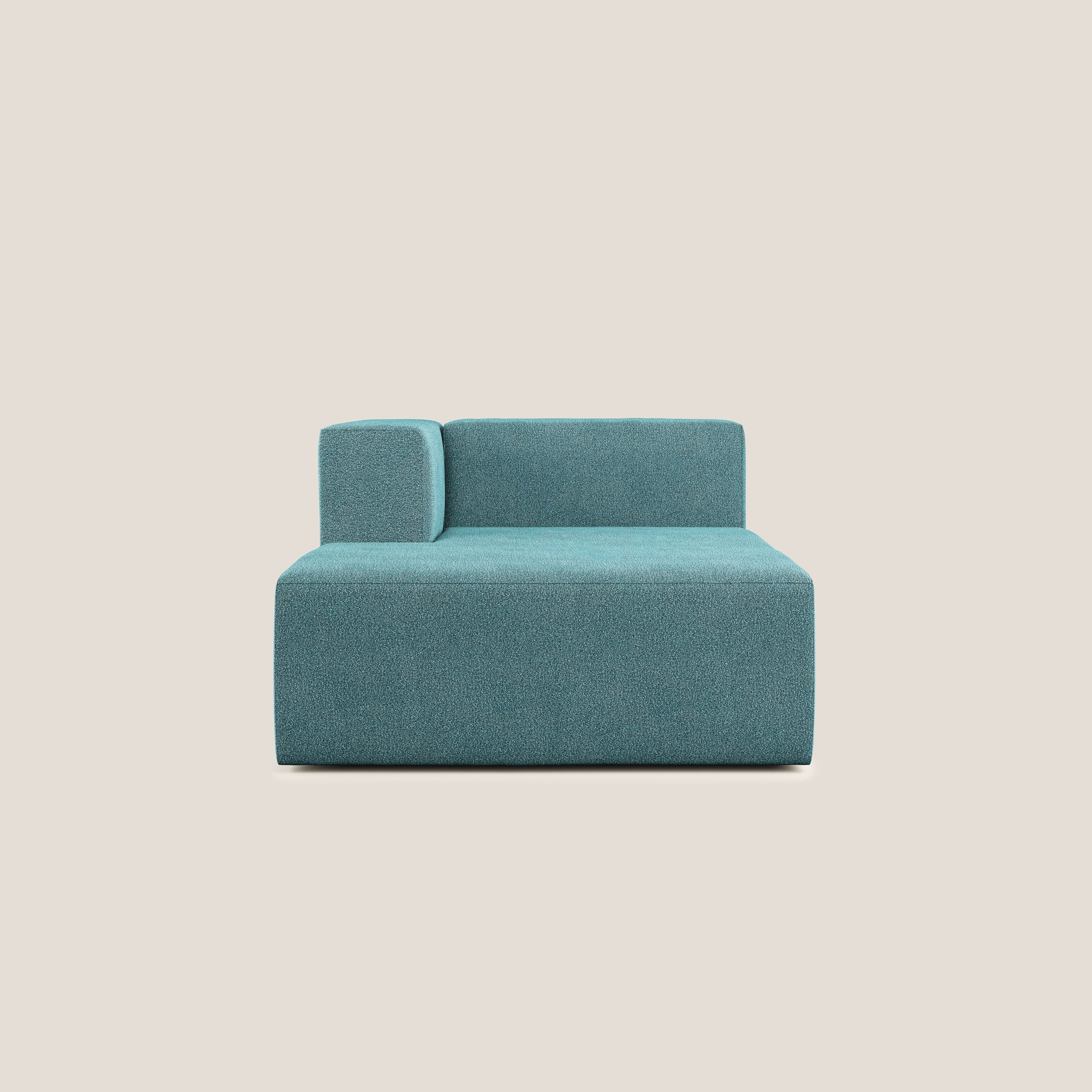 Nettuno modulo chaise longue in morbido tessuto bouclè T07 azzurro - divani.store