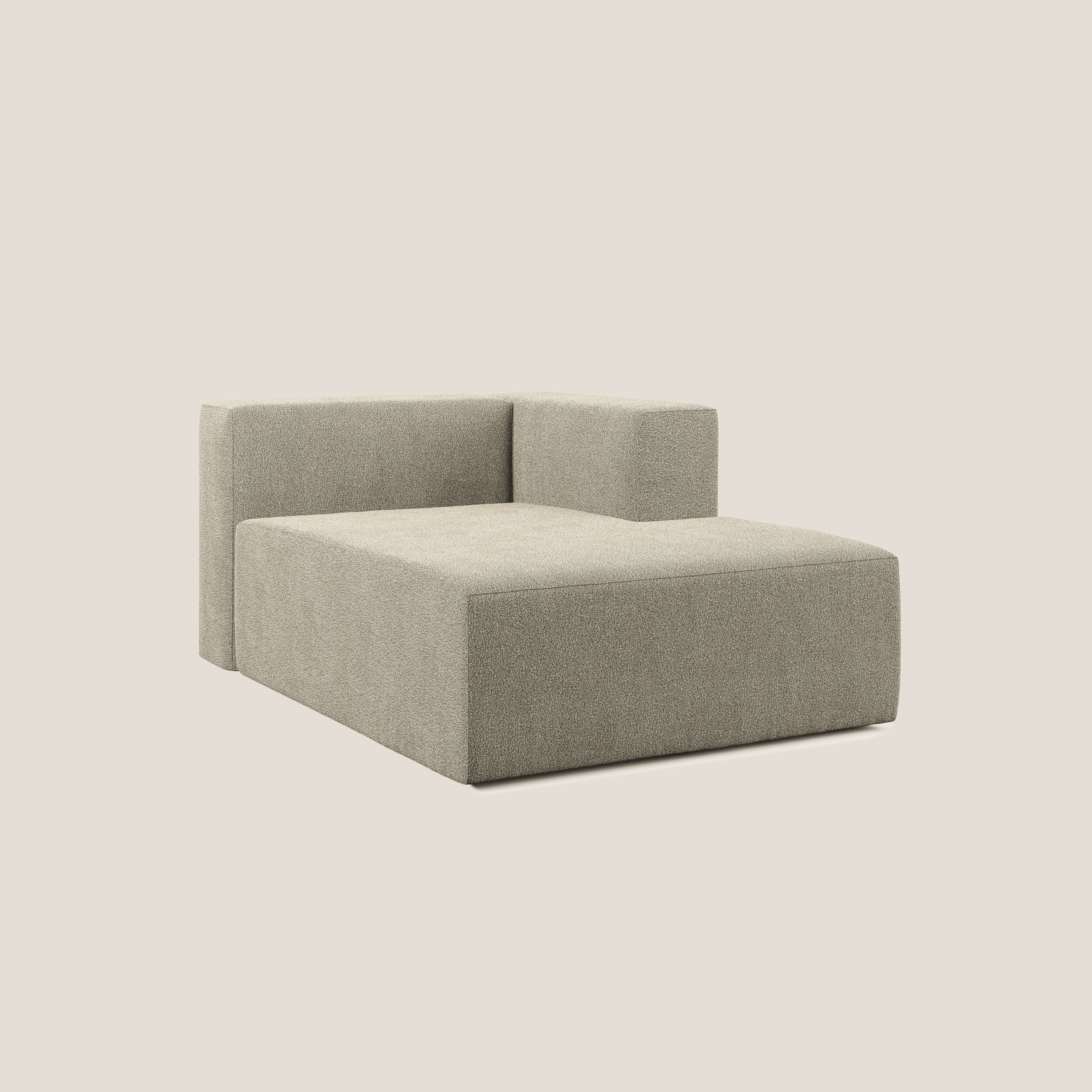 Nettuno modulo chaise longue in morbido tessuto bouclè T07 beige - divani.store