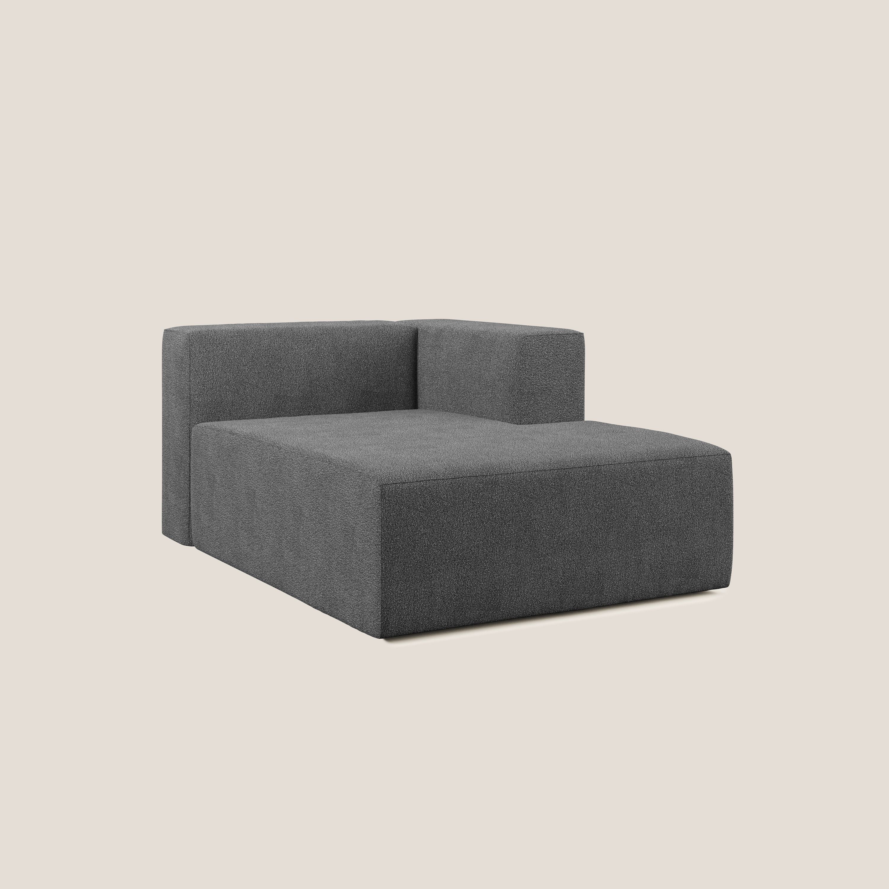 Nettuno modulo chaise longue in morbido tessuto bouclè T07 antracite - divani.store