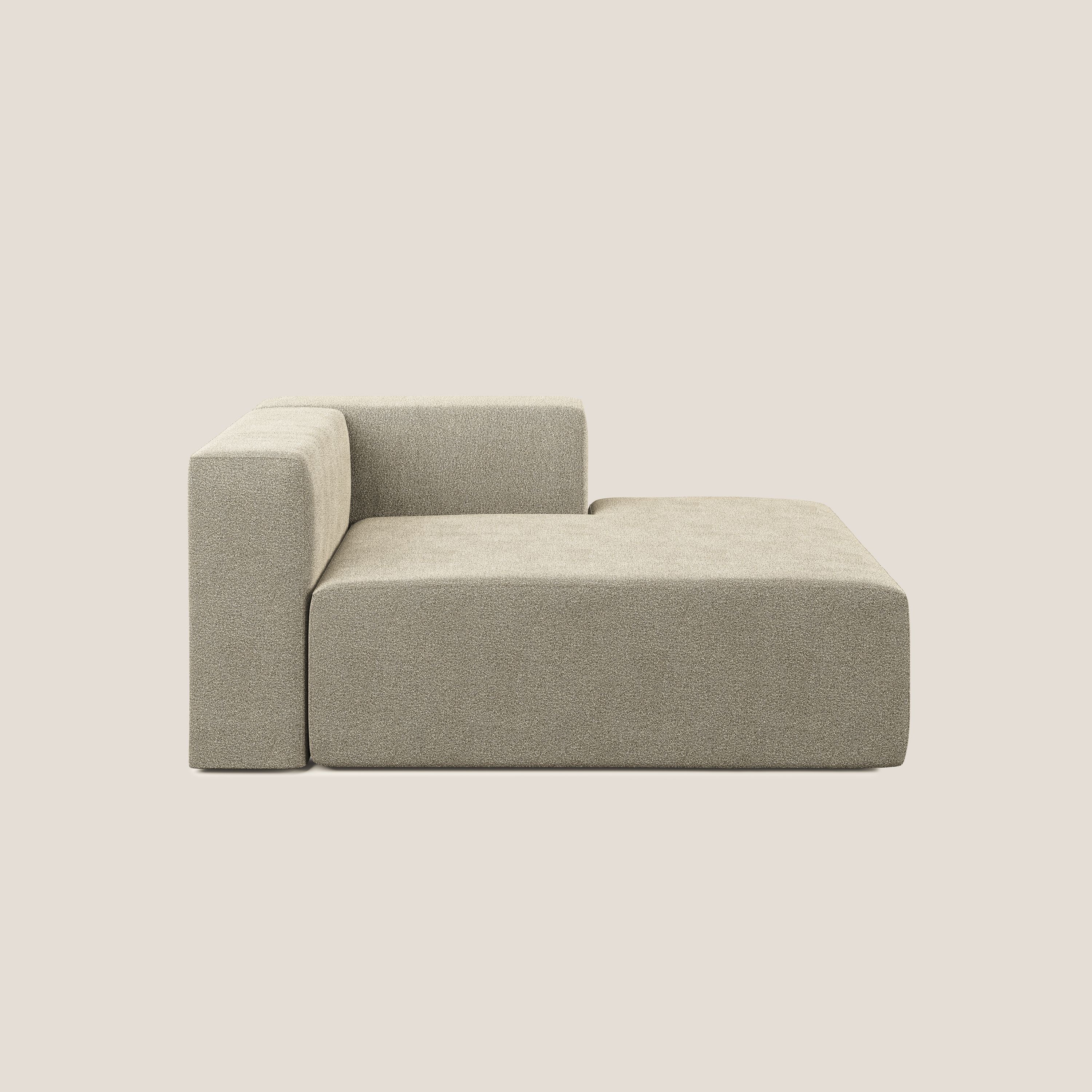 Nettuno modulo chaise longue in morbido tessuto bouclè T07 beige - divani.store