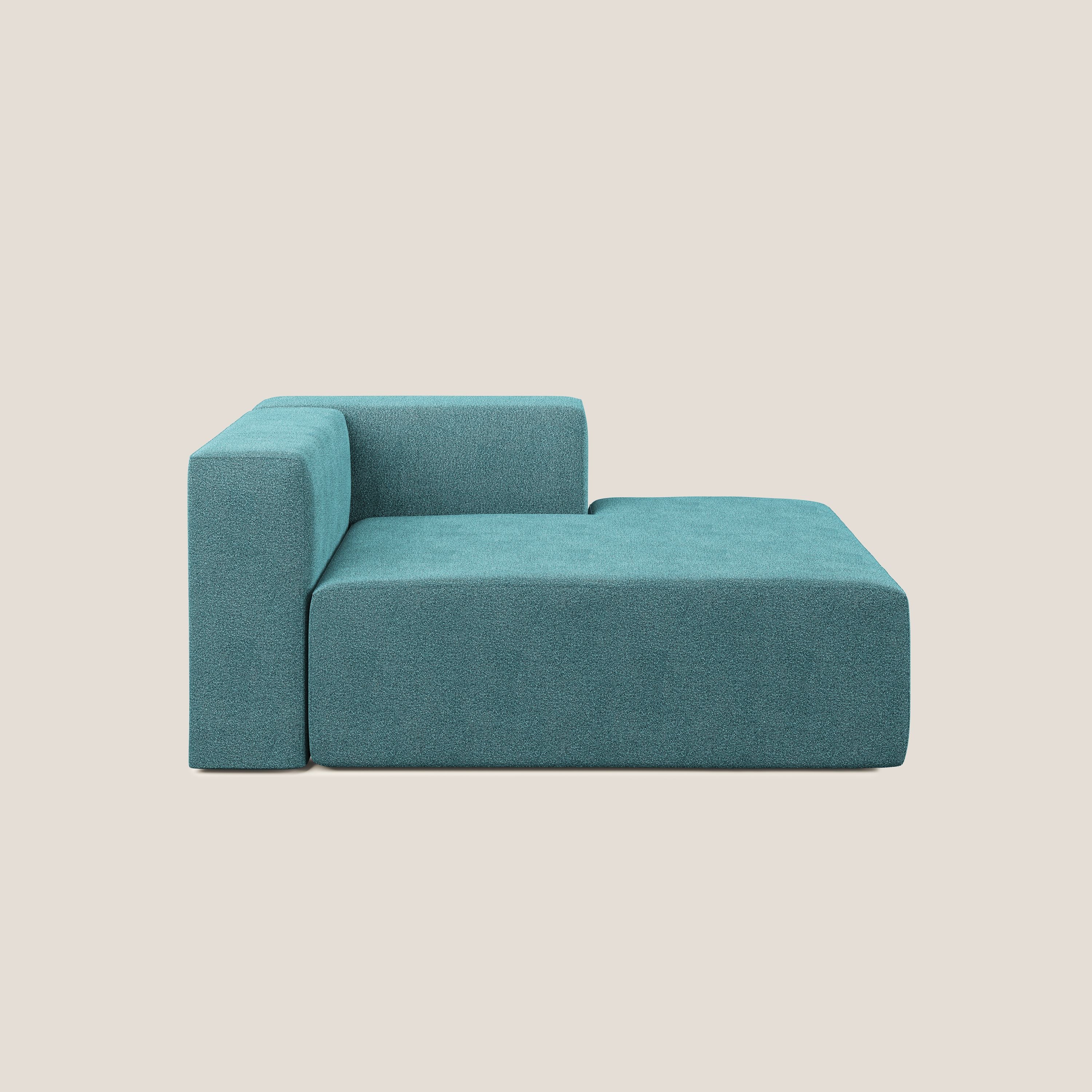 Nettuno modulo chaise longue in morbido tessuto bouclè T07 azzurro - divani.store