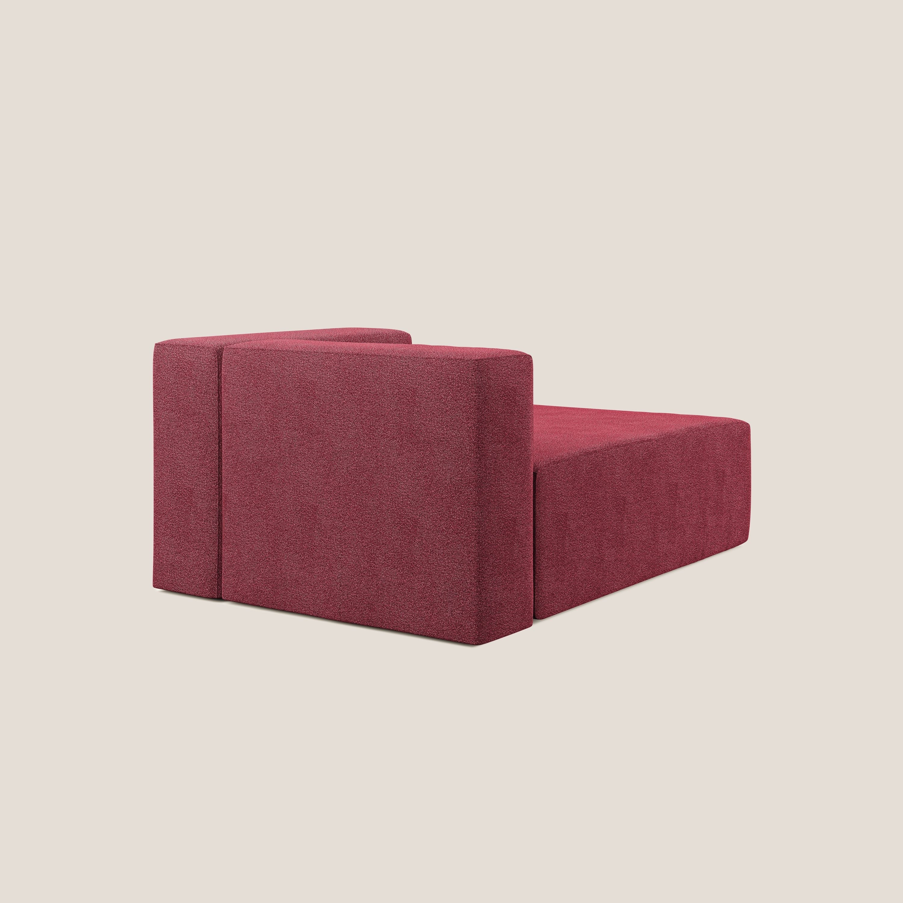 Nettuno modulo chaise longue in morbido tessuto bouclè T07 rosso - divani.store