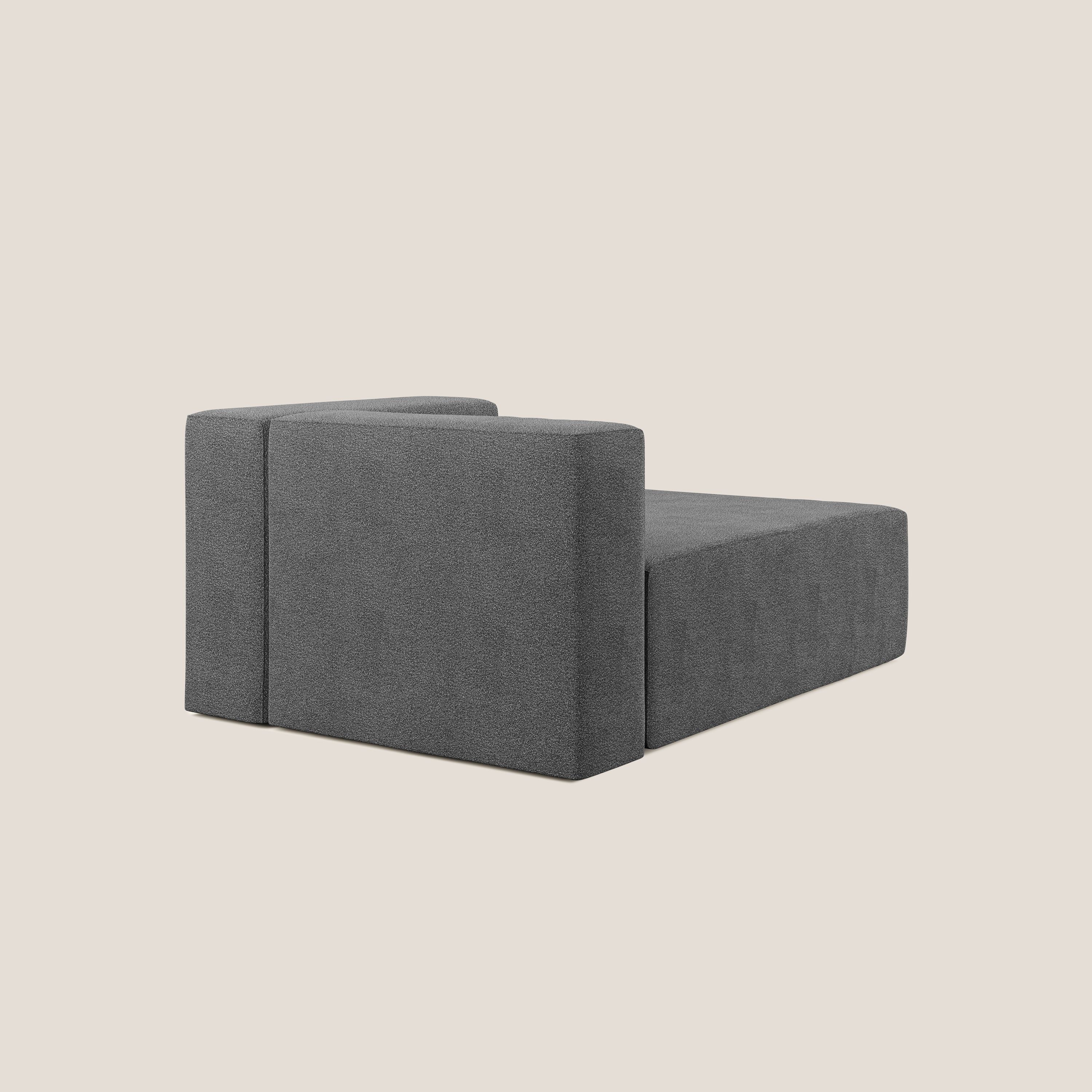 Nettuno modulo chaise longue in morbido tessuto bouclè T07 antracite - divani.store