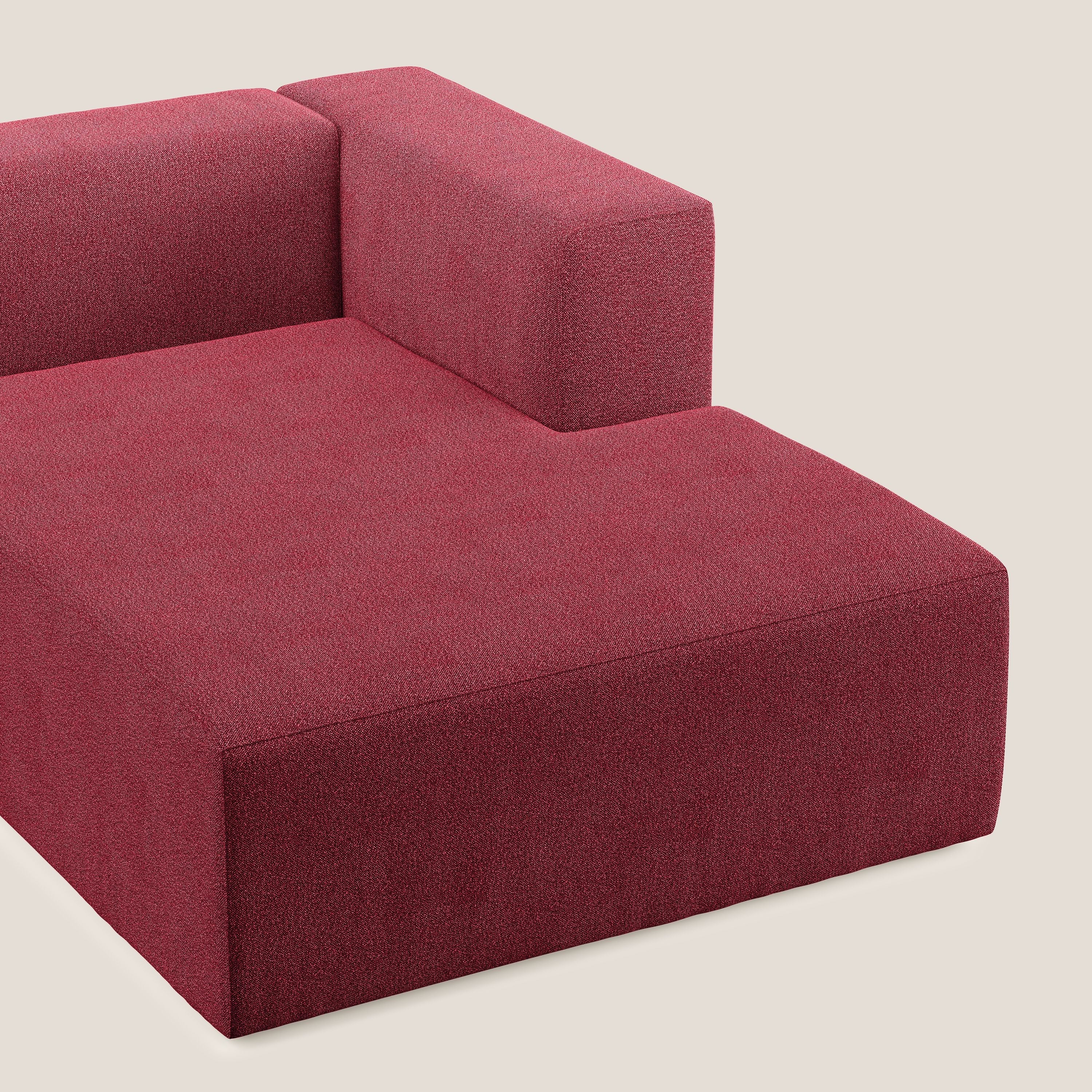 Nettuno modulo chaise longue in morbido tessuto bouclè T07 rosso - divani.store