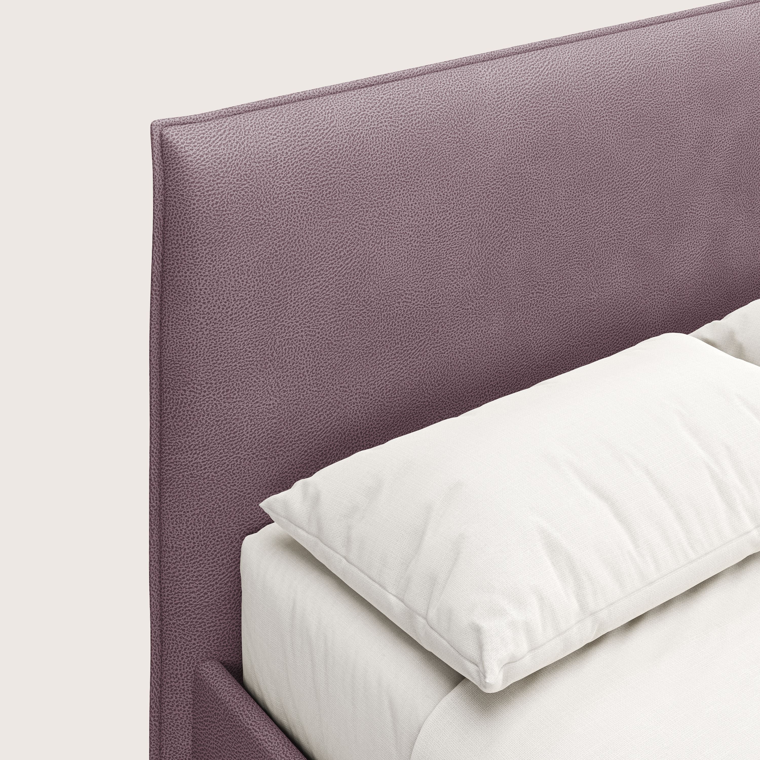 Nina letto contenitore dal design minimal in microfibra effetto pelle smacchiabile T15 rosa - divani.store
