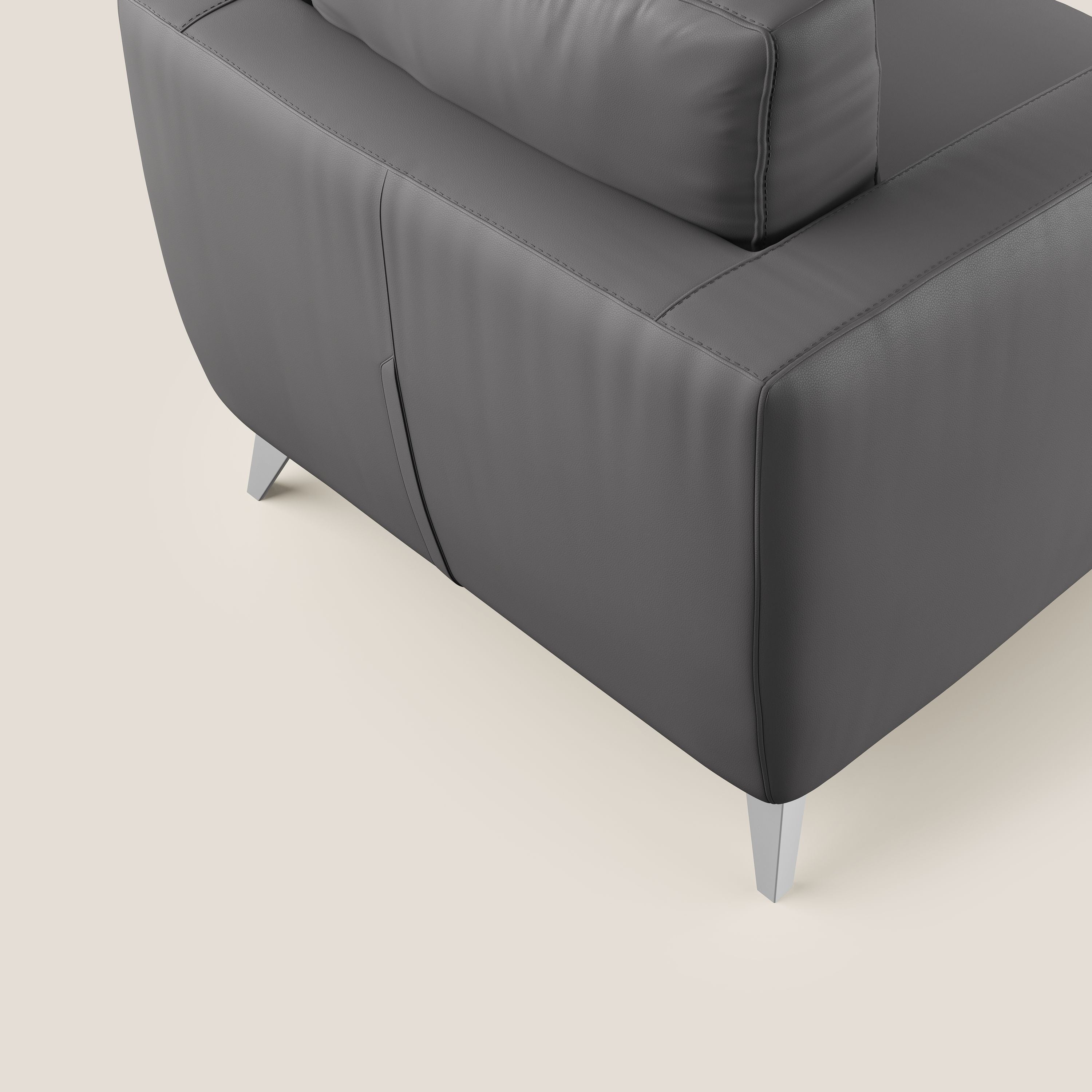 Orione Poltroncina in ecopelle moderna e impermeabile T04 antracite - divani.store