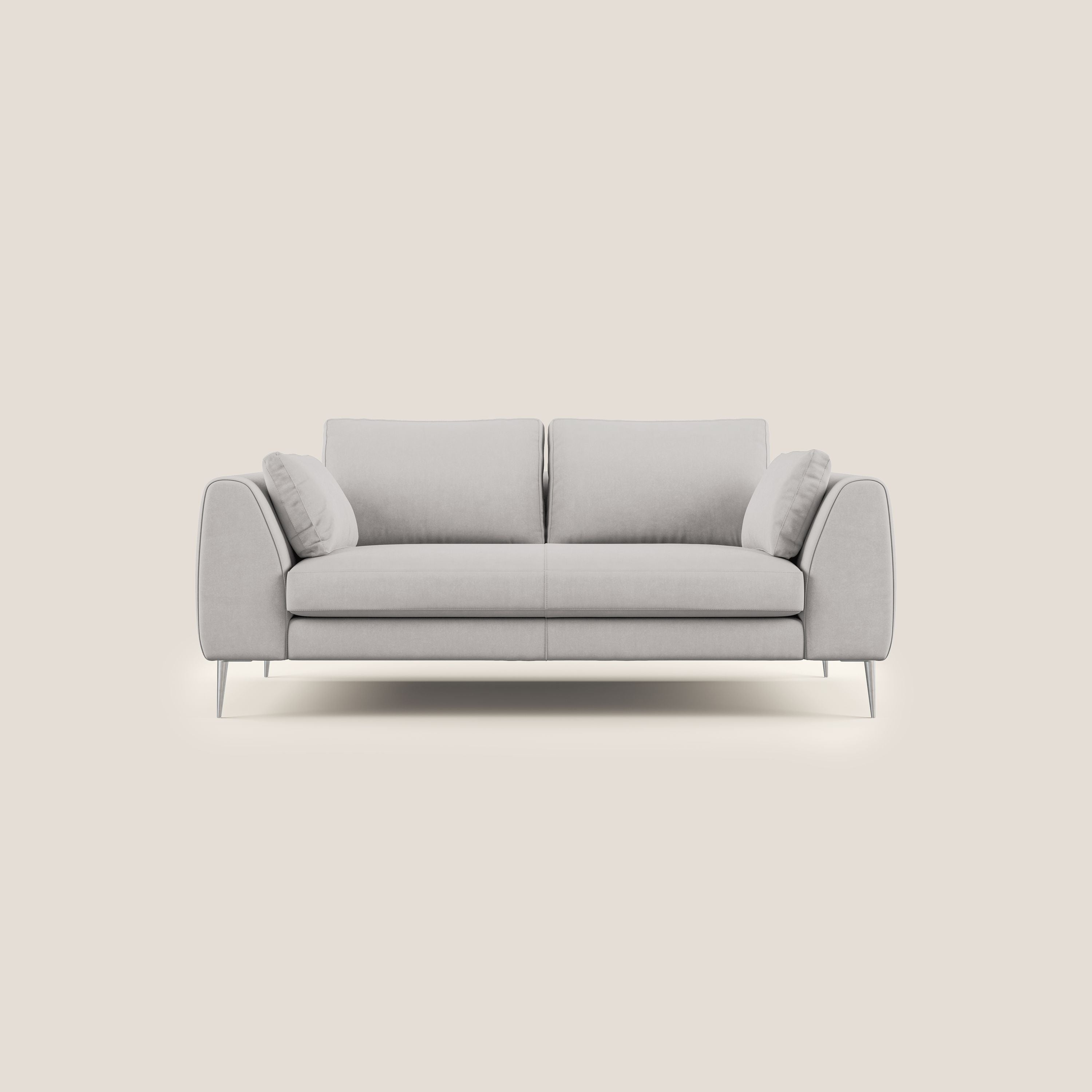 Plano divano moderno in microfibra tecnica smacchiabile T11 grigio chiaro - divani.store