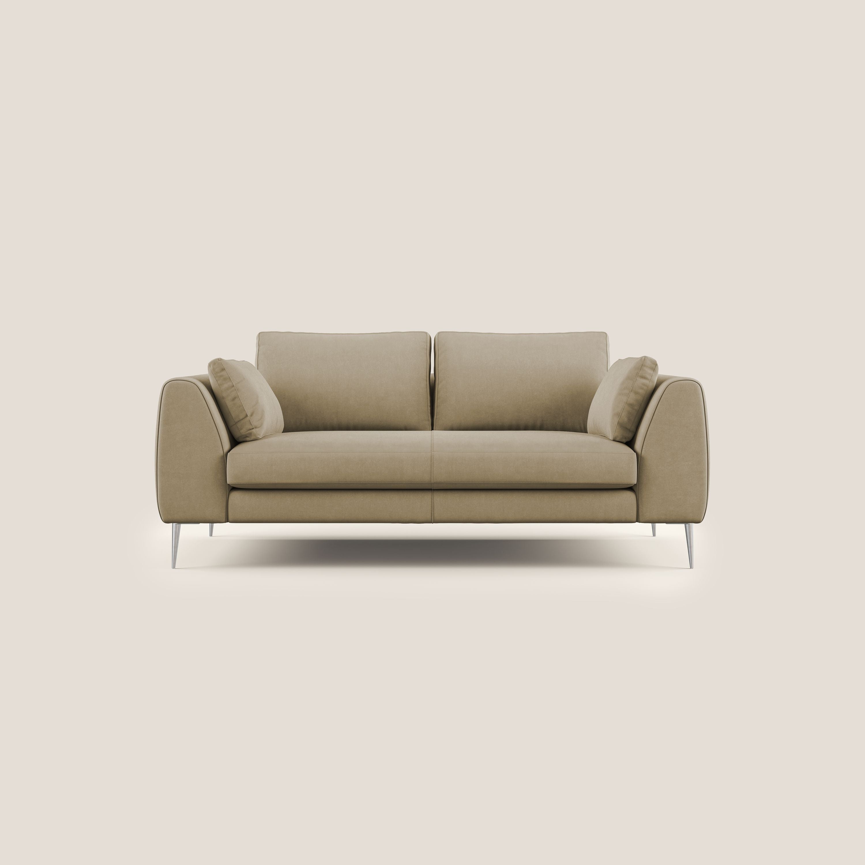 Plano divano moderno in microfibra tecnica smacchiabile T11 beige - divani.store