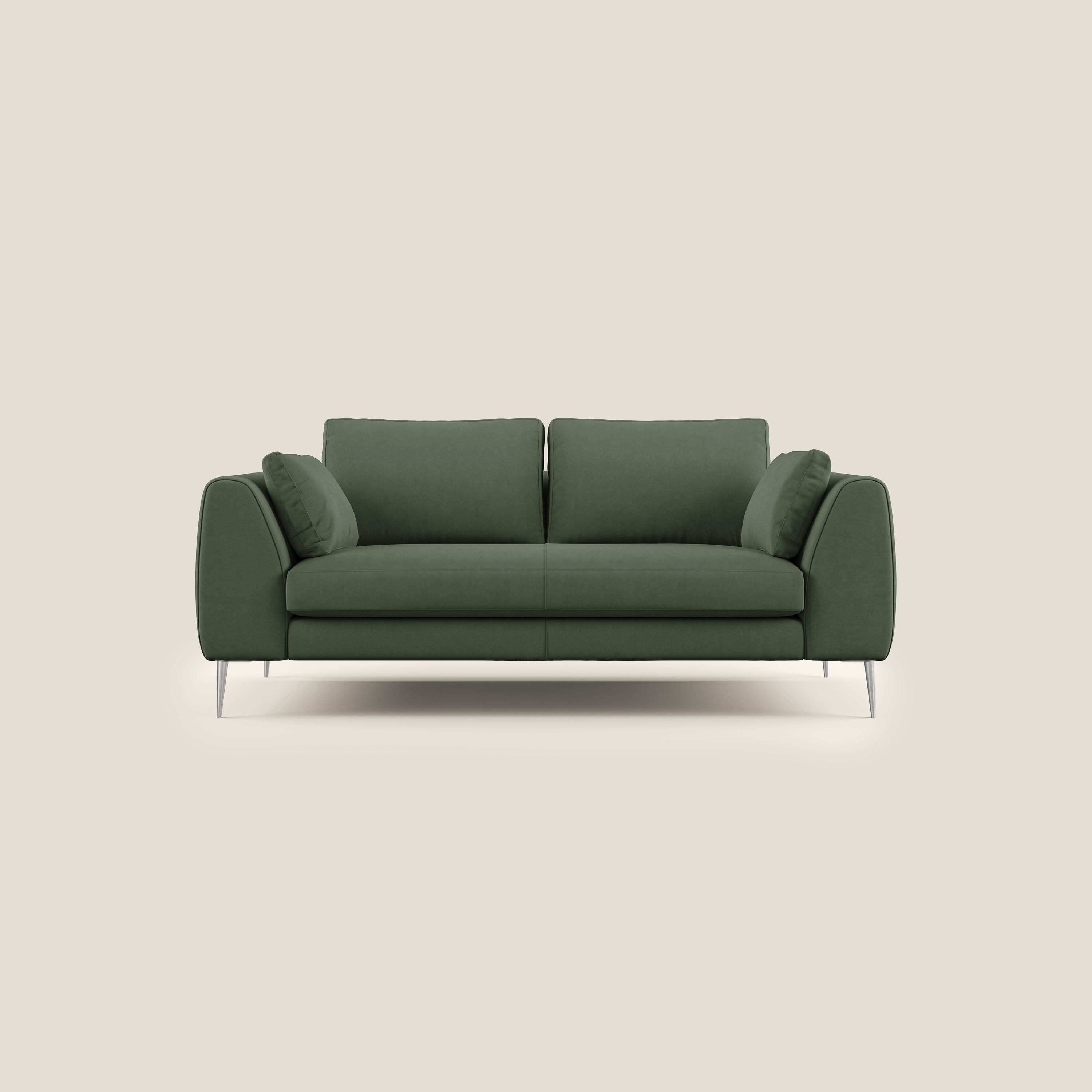 Plano divano moderno in microfibra tecnica smacchiabile T11 verde - divani.store