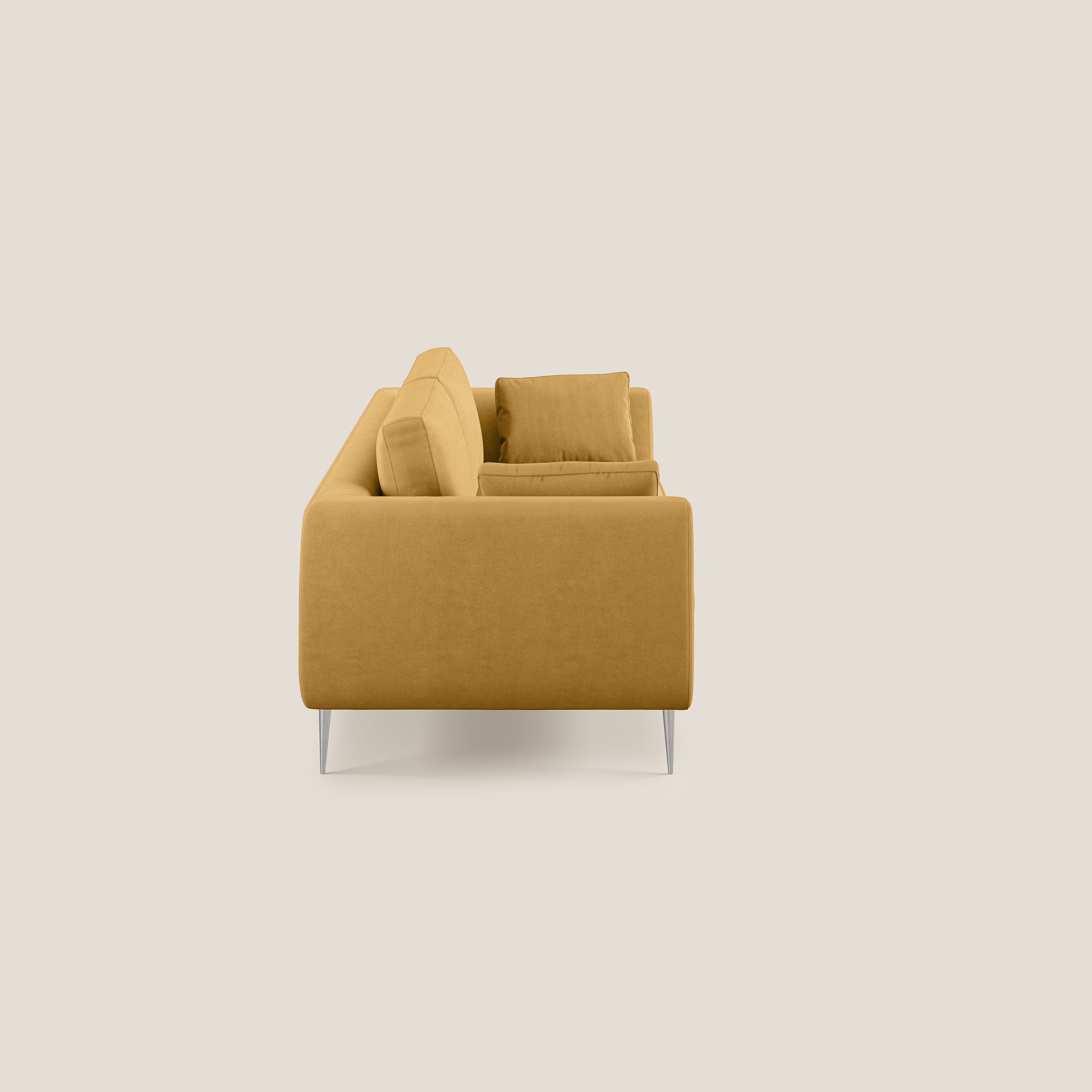 Plano divano moderno in microfibra tecnica smacchiabile T11 giallo - divani.store