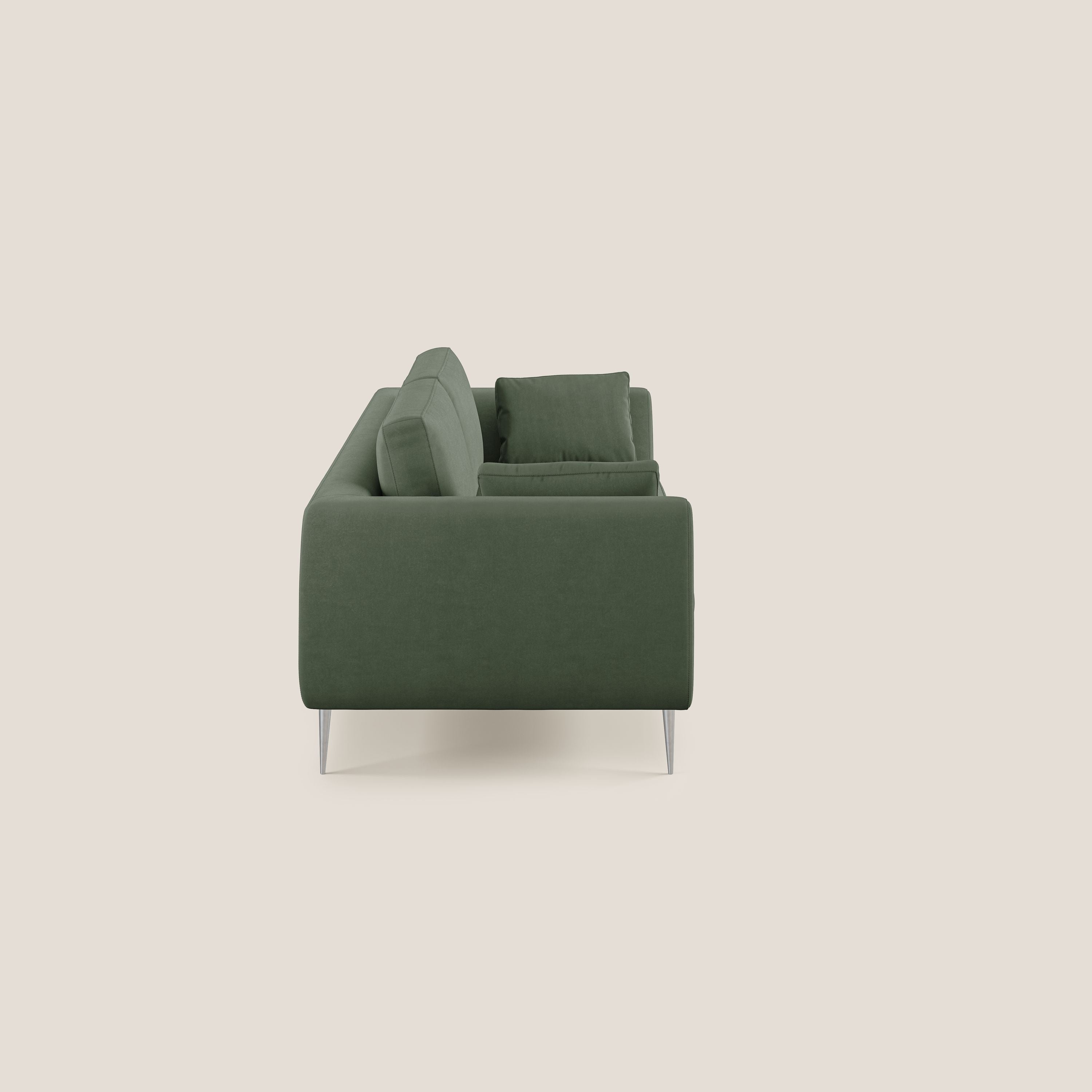 Plano divano moderno in microfibra tecnica smacchiabile T11 verde - divani.store