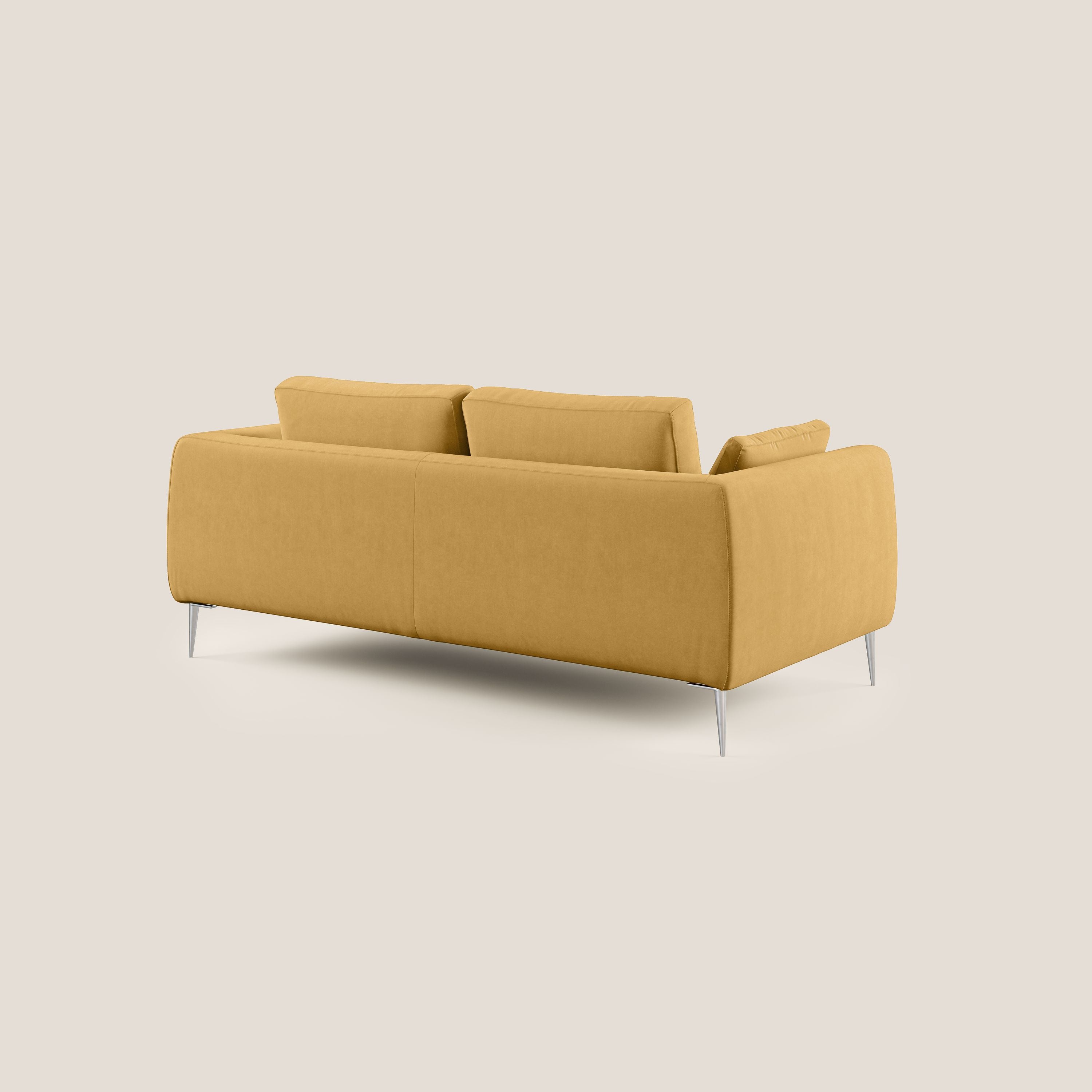 Plano divano moderno in microfibra tecnica smacchiabile T11 giallo - divani.store