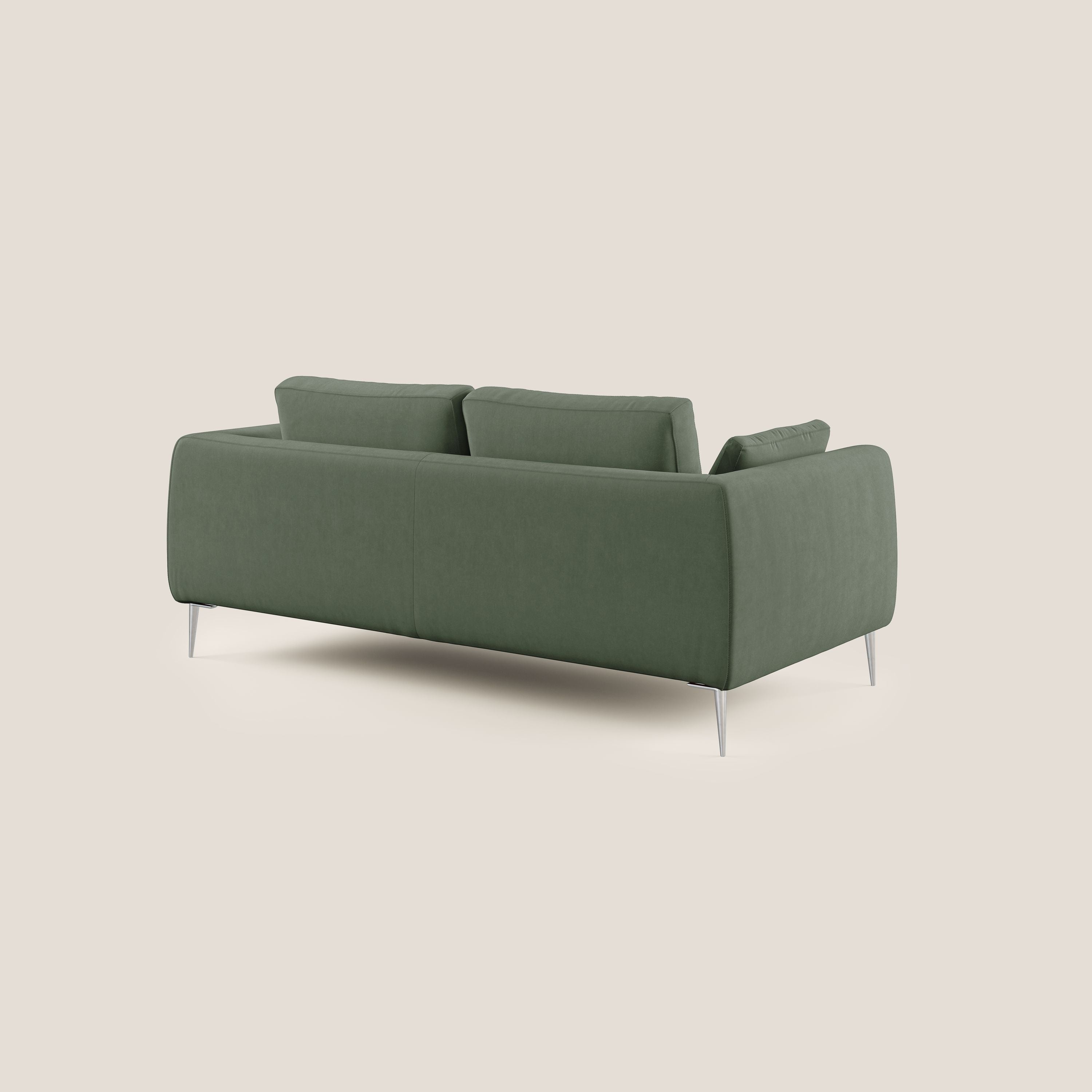 Plano divano moderno in microfibra tecnica smacchiabile T11 verde - divani.store