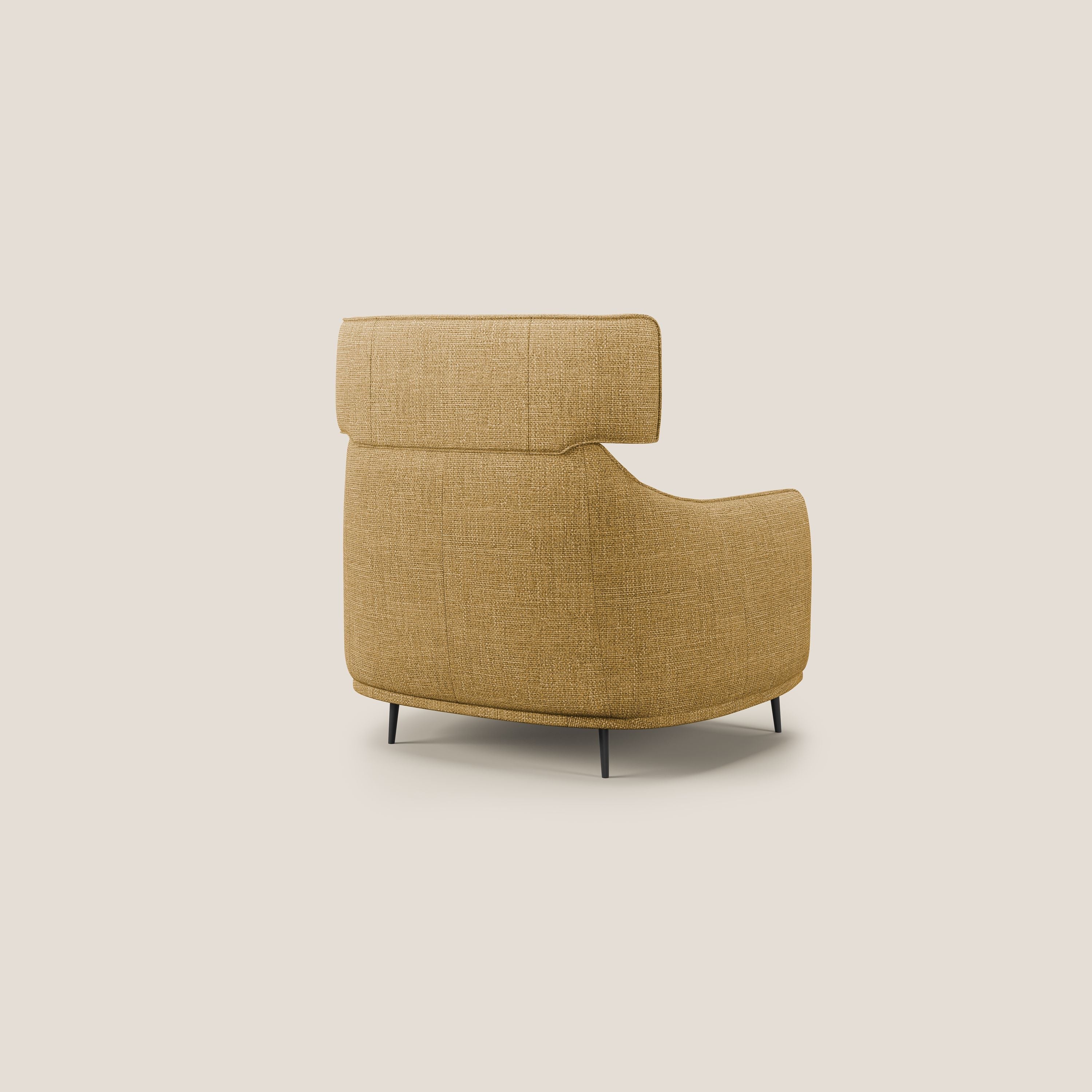 Zelda Poltroncina dal design moderno in morbido tessuto impermeabile T06 giallo - divani.store