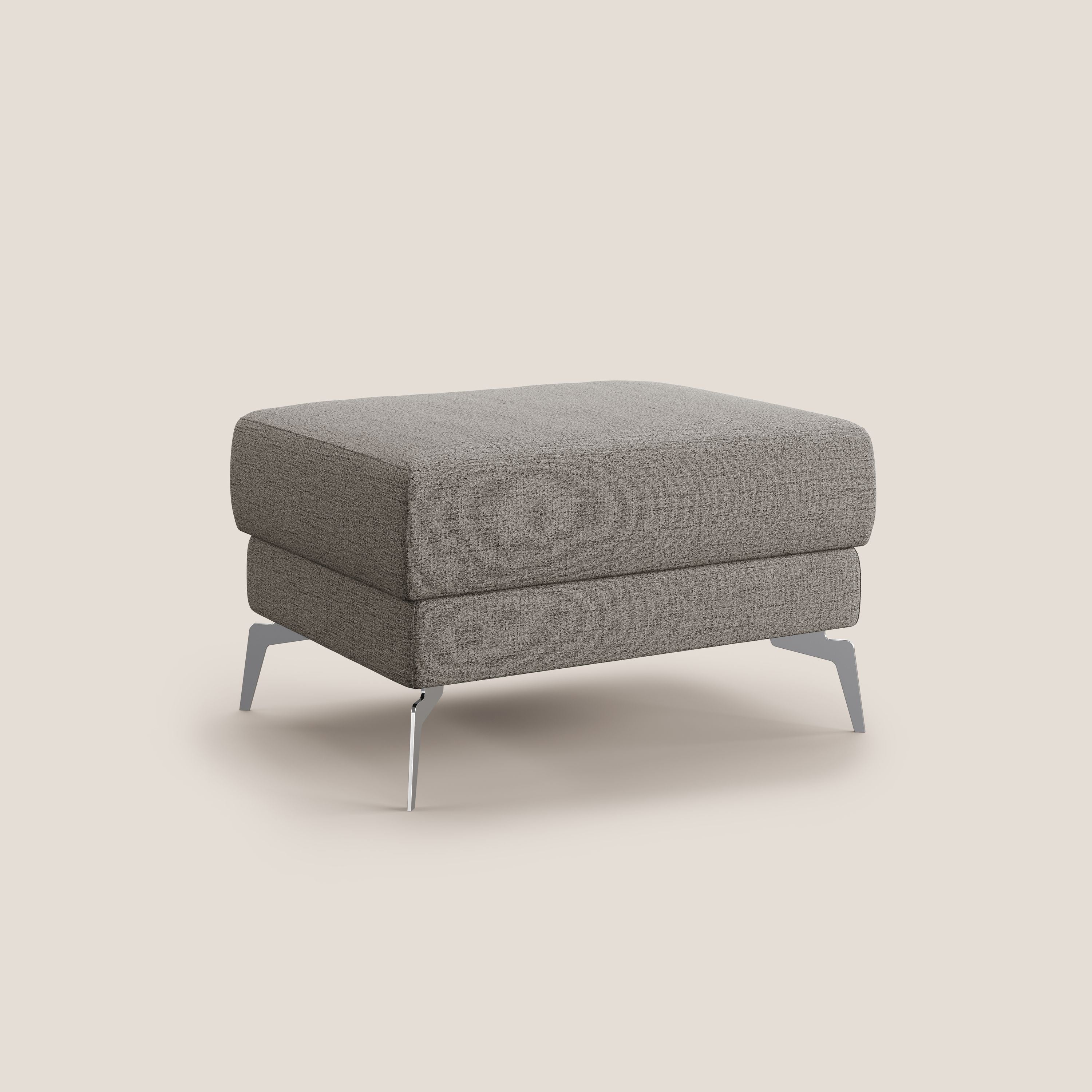 Star Pouf con piedini alti in tessuto impermeabile fiammato T03 talpa - divani.store