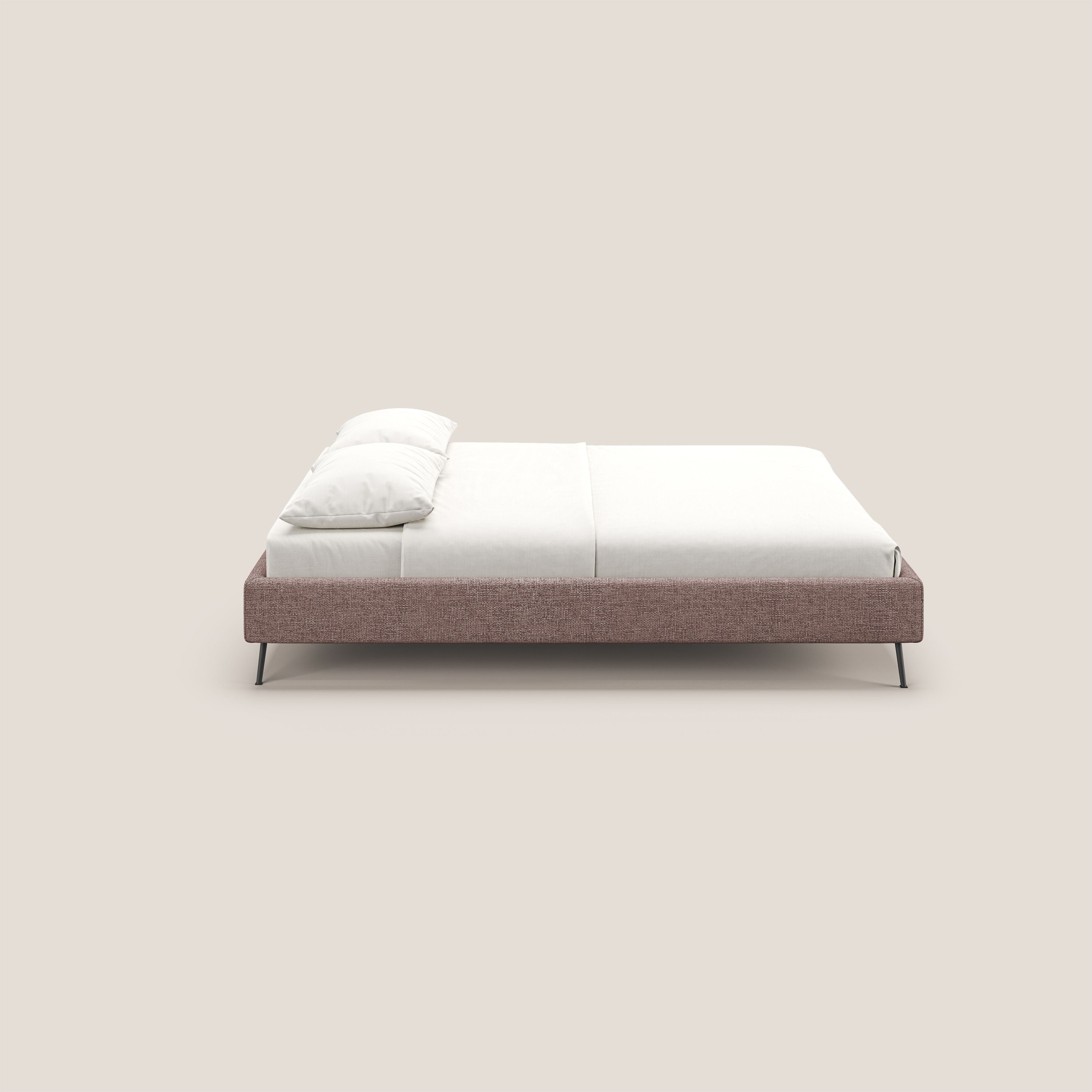 Steve sommier giroletto piedi alti in tessuto impermeabile T10 rosa - divani.store