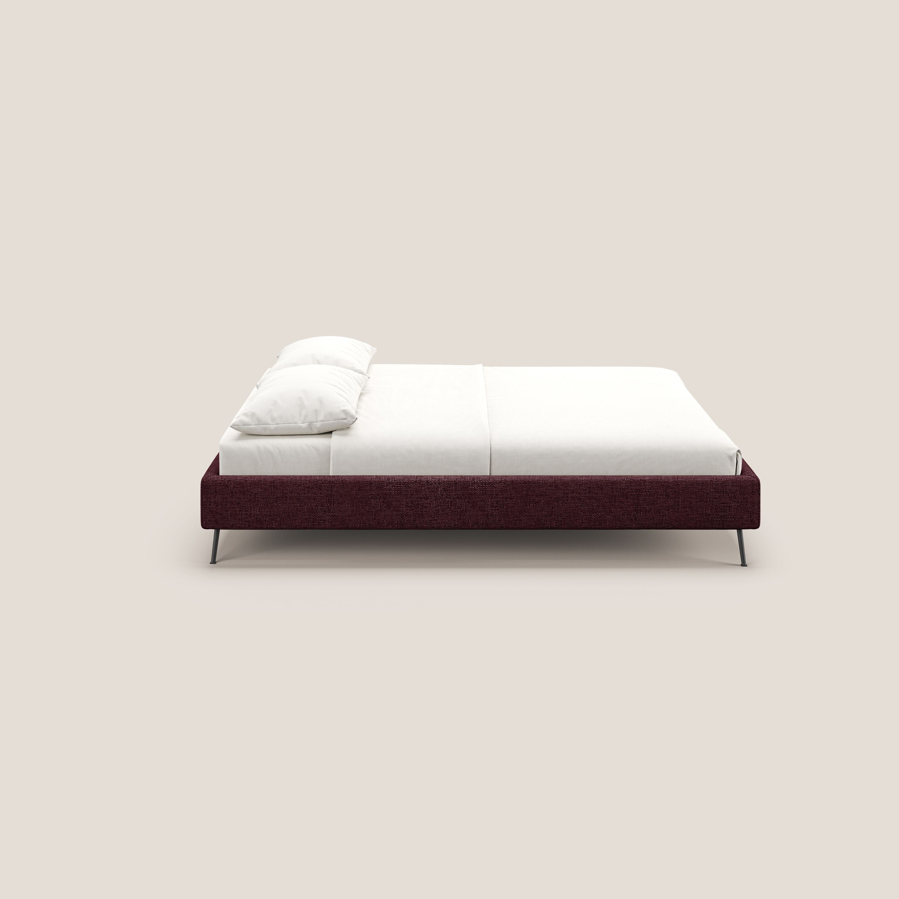 Steve sommier giroletto piedi alti in tessuto impermeabile T10 bordeaux - divani.store