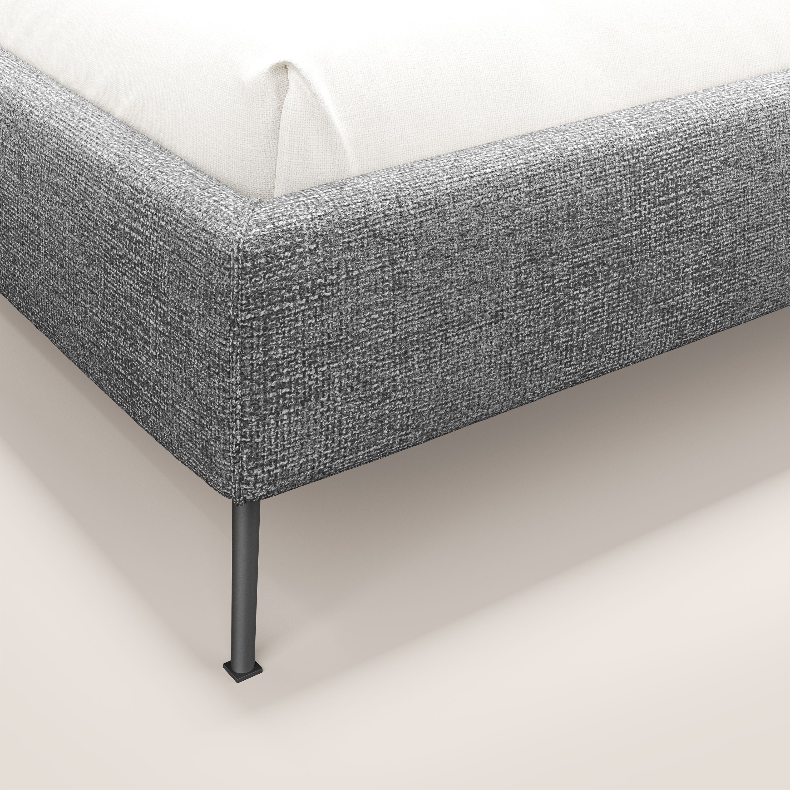 Steve sommier giroletto piedi alti in tessuto impermeabile T10 grigio - divani.store