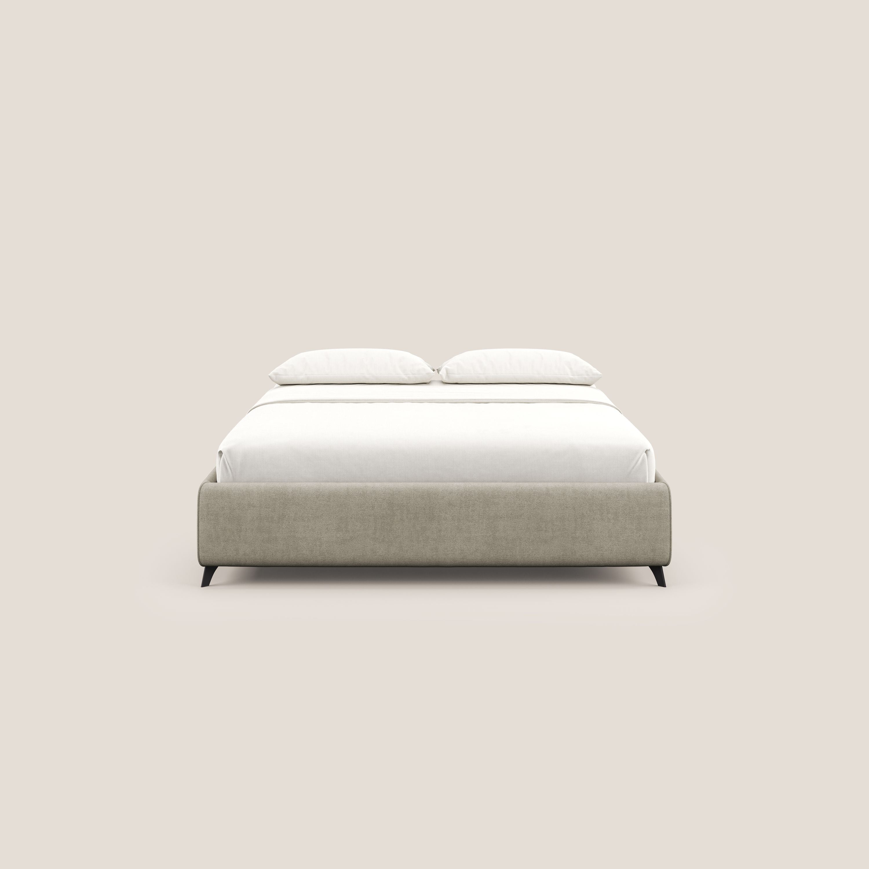 Sara sommier con giroletto contenitore in tessuto impermeabile T02 panna - divani.store