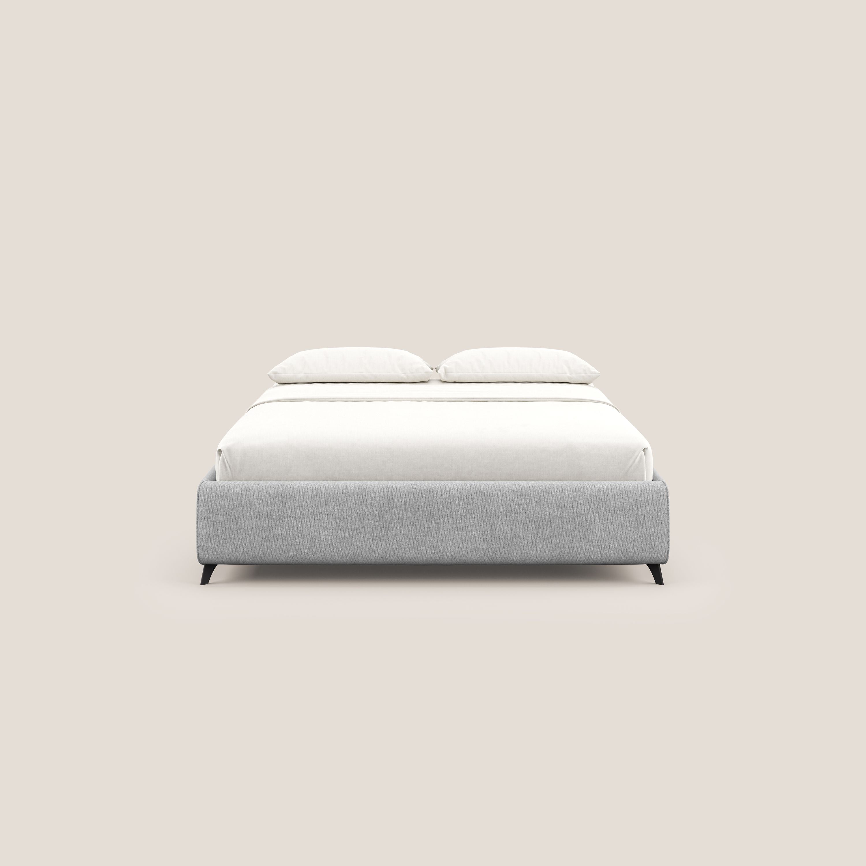 Sara sommier con giroletto contenitore in tessuto impermeabile T02 grigio chiaro - divani.store