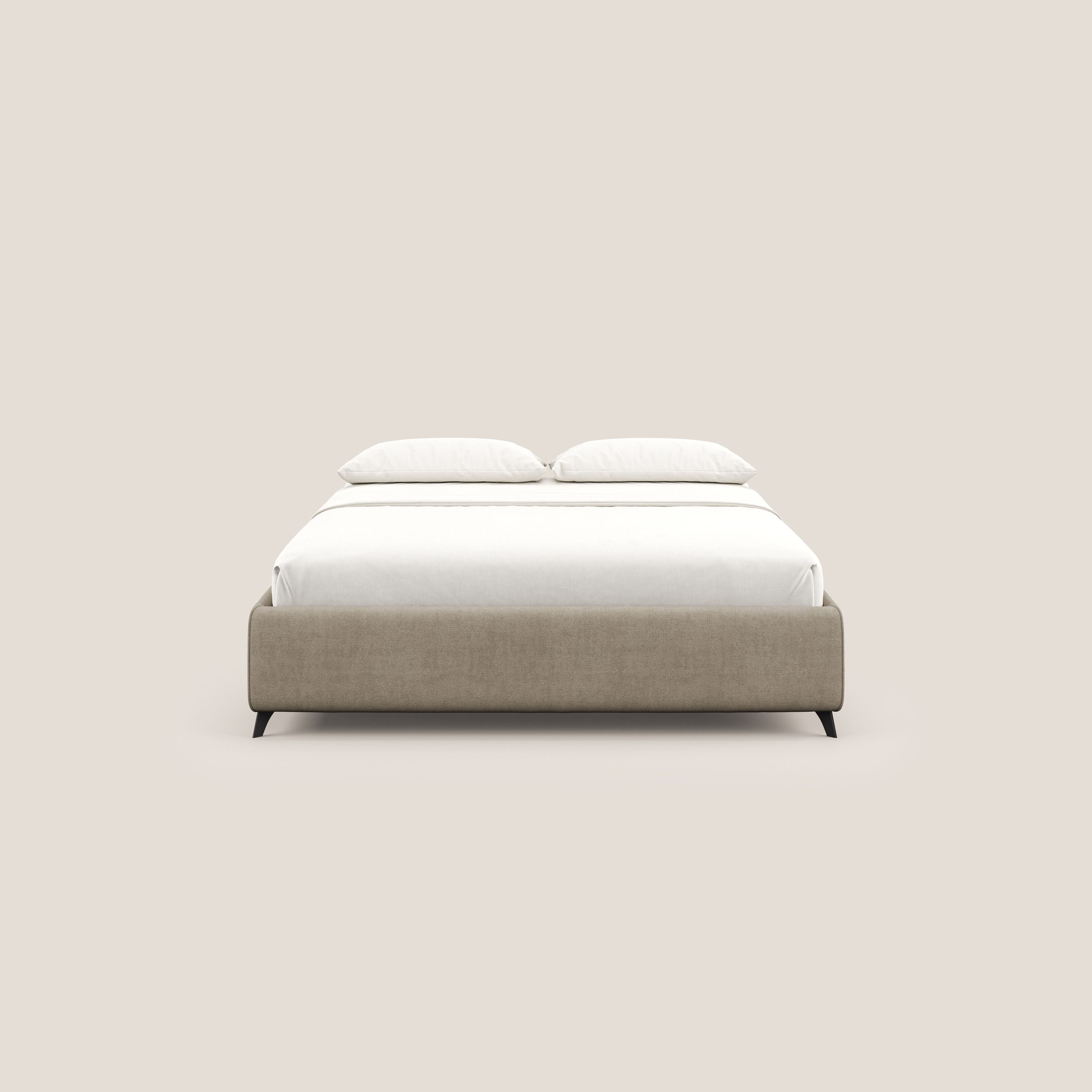 Sara sommier con giroletto contenitore in tessuto impermeabile T02 beige - divani.store