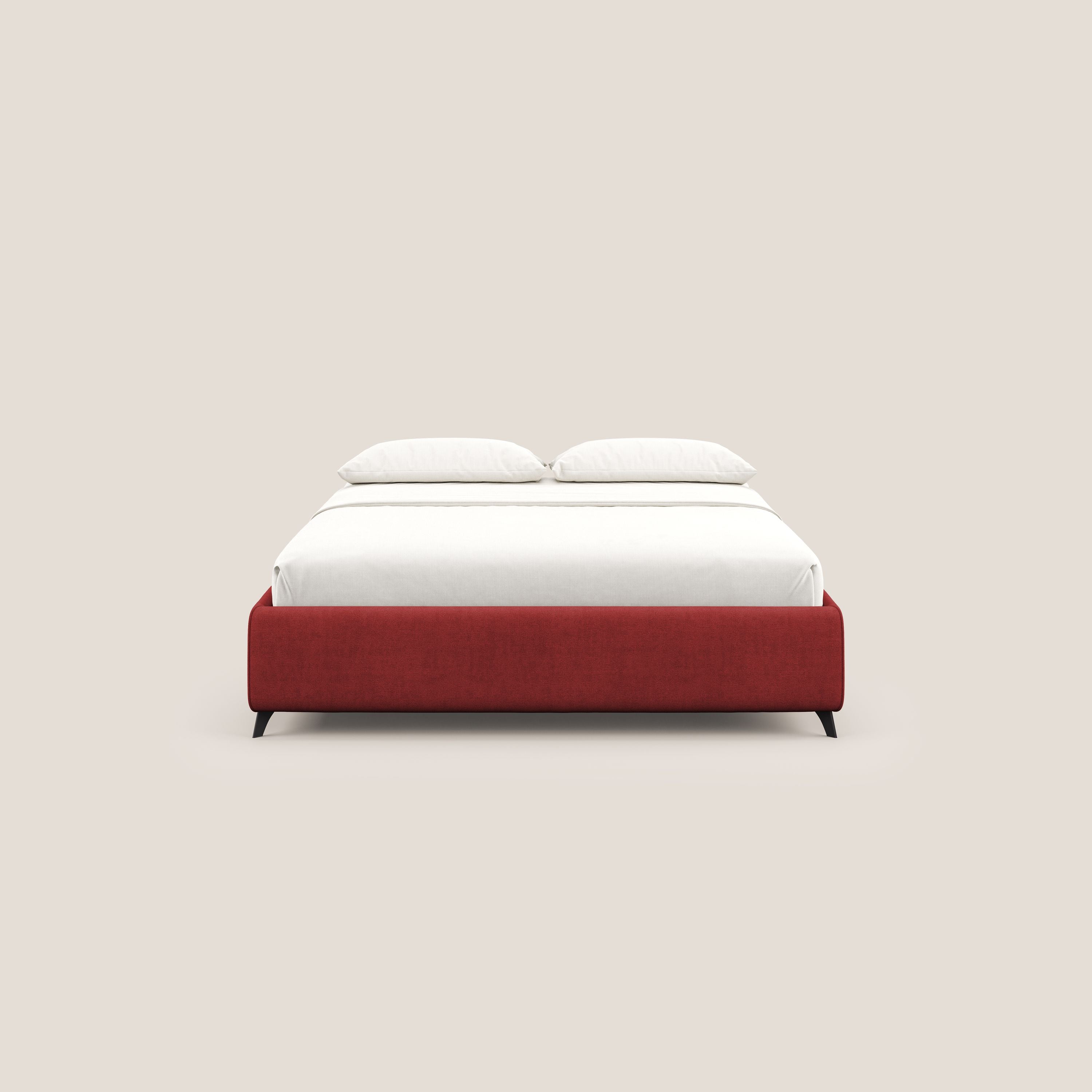 Sara sommier con giroletto contenitore in tessuto impermeabile T02 rosso - divani.store