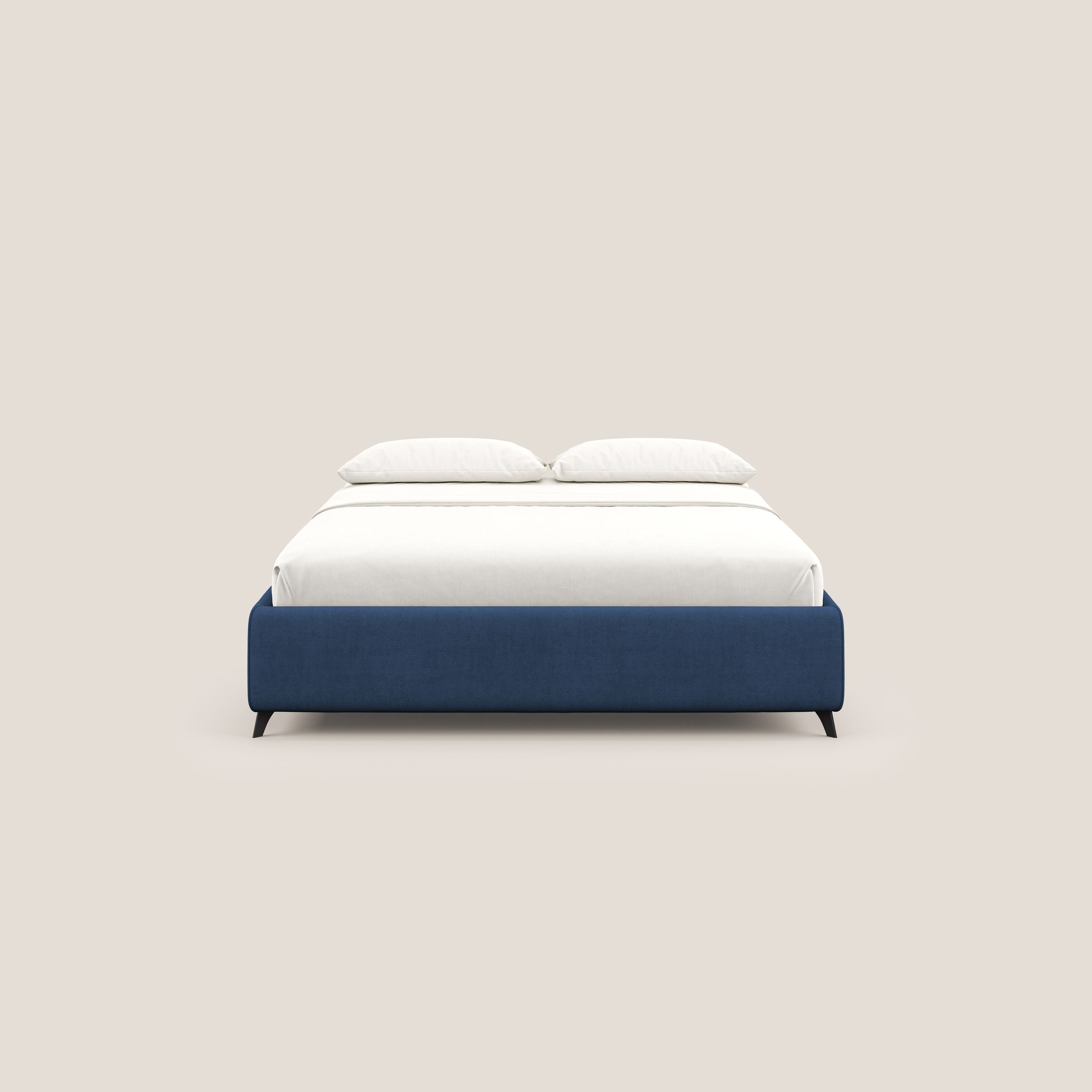 Sara sommier con giroletto contenitore in tessuto impermeabile T02 blu - divani.store