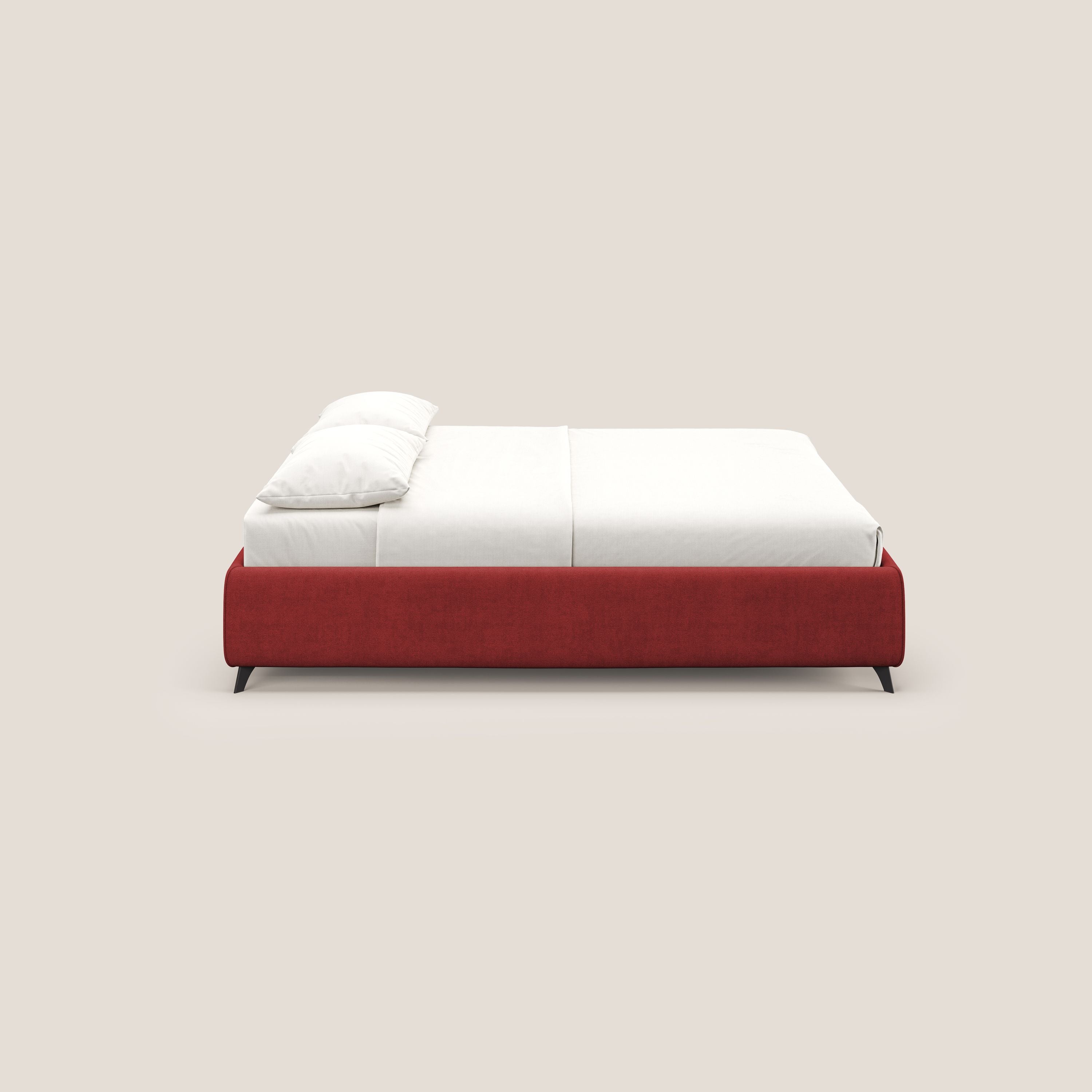 Sara sommier con giroletto contenitore in tessuto impermeabile T02 rosso - divani.store