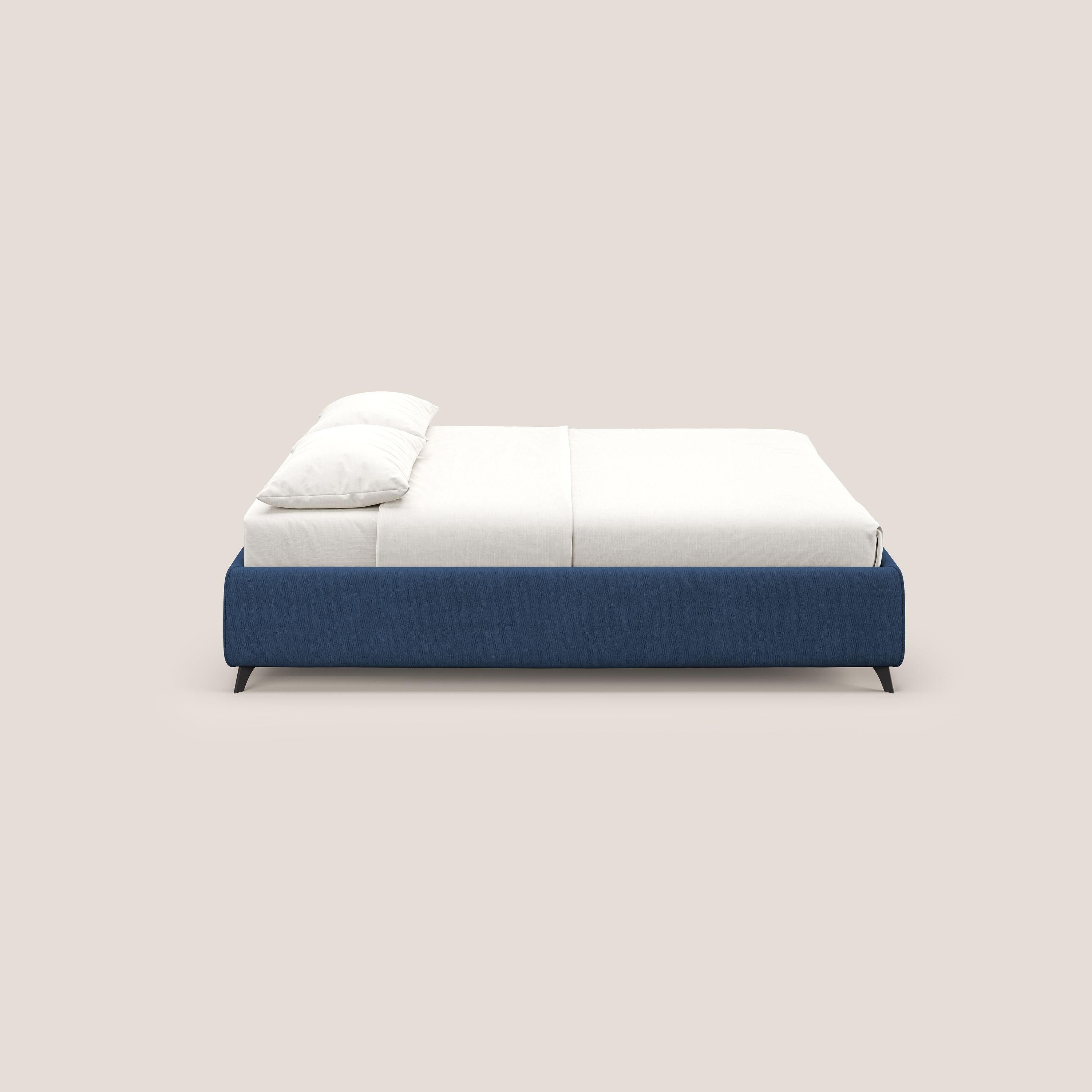 Sara sommier con giroletto contenitore in tessuto impermeabile T02 blu - divani.store