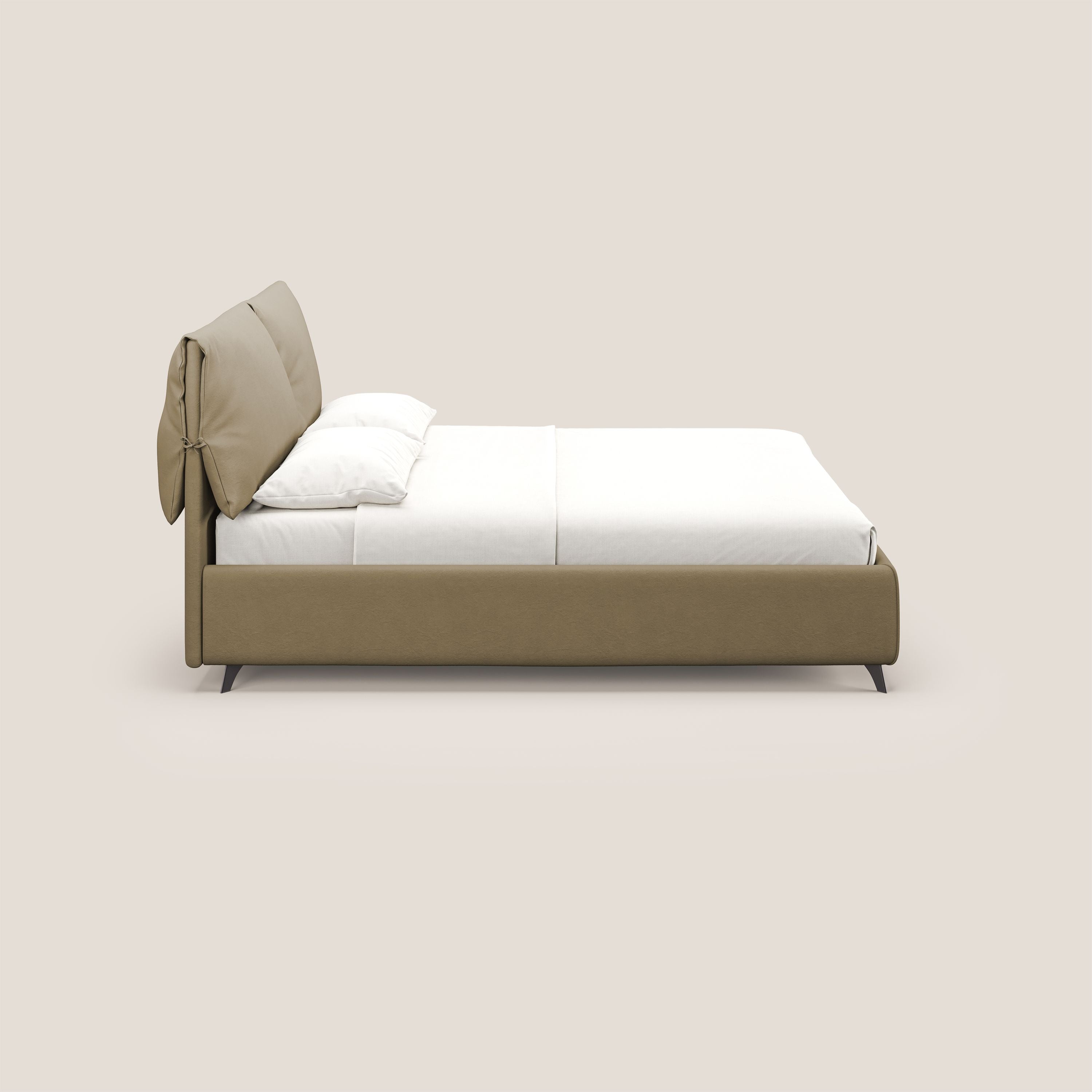 Susan letto imbottito contenitore completamente sfoderabile in microfibra smacchiabile T11 beige - divani.store