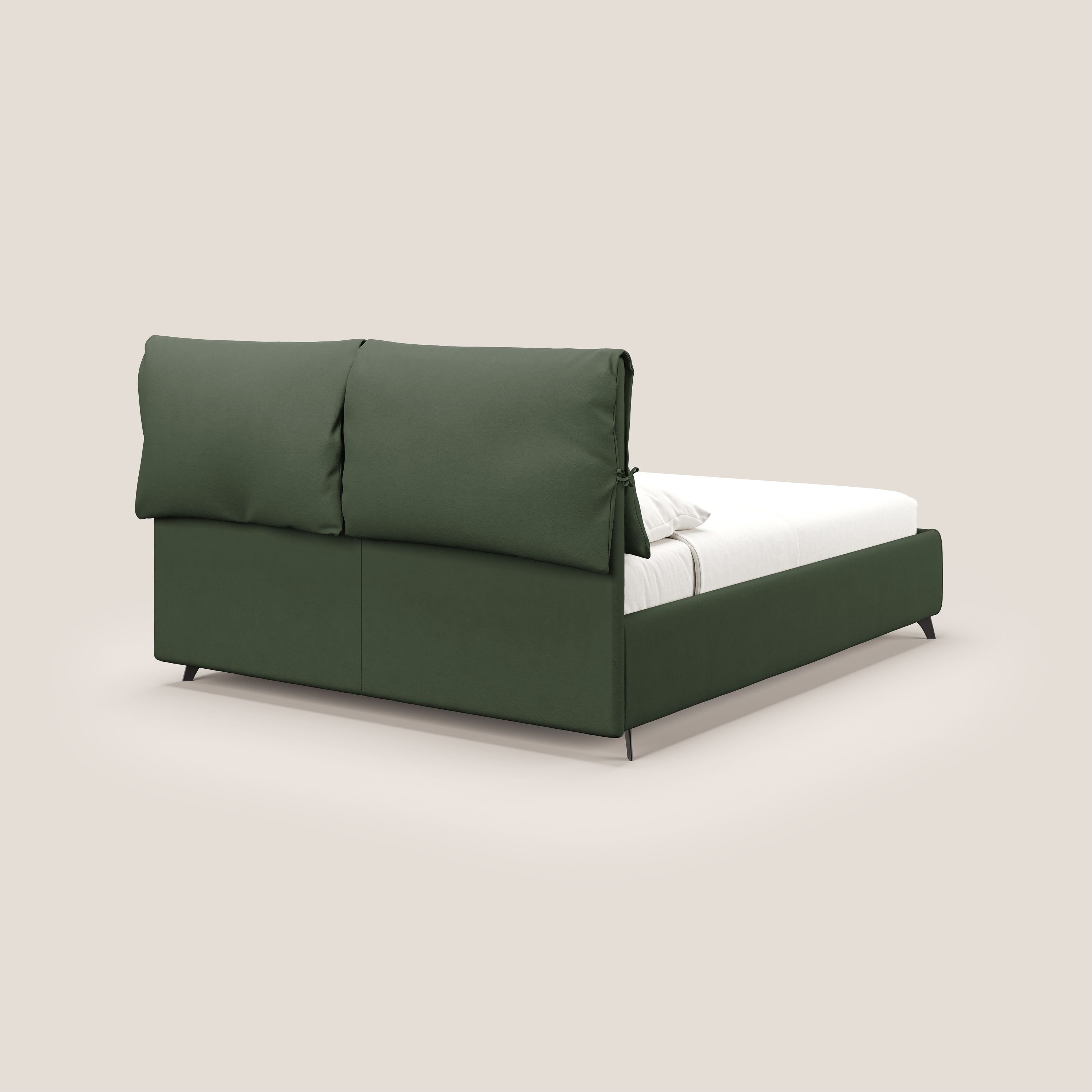Susan letto imbottito contenitore completamente sfoderabile in microfibra smacchiabile T11 verde - divani.store