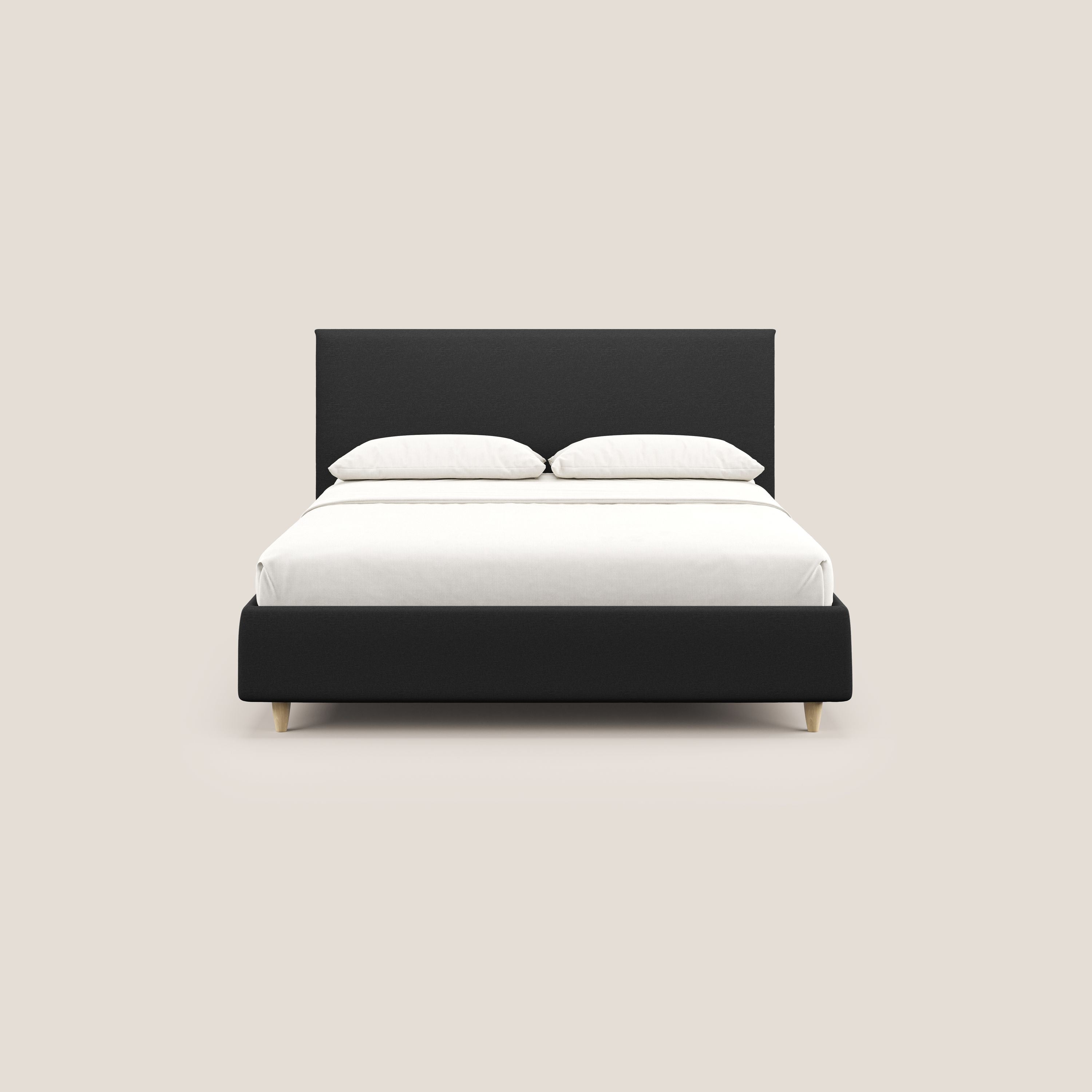 Teresa letto contenitore e sfoderabile in tessuto misto cotone impermeabile T13 antracite - divani.store