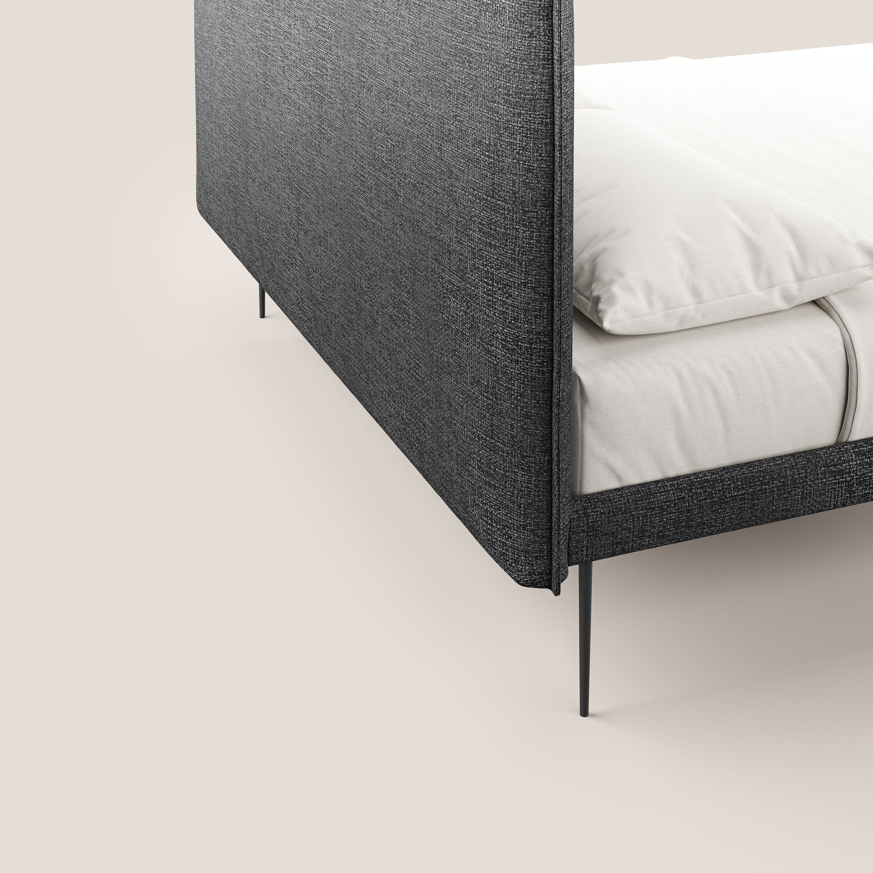 Theo letto imbottito moderno sfoderabile con piedi alti in metallo in tessuto impermeabile T10 antracite - divani.store