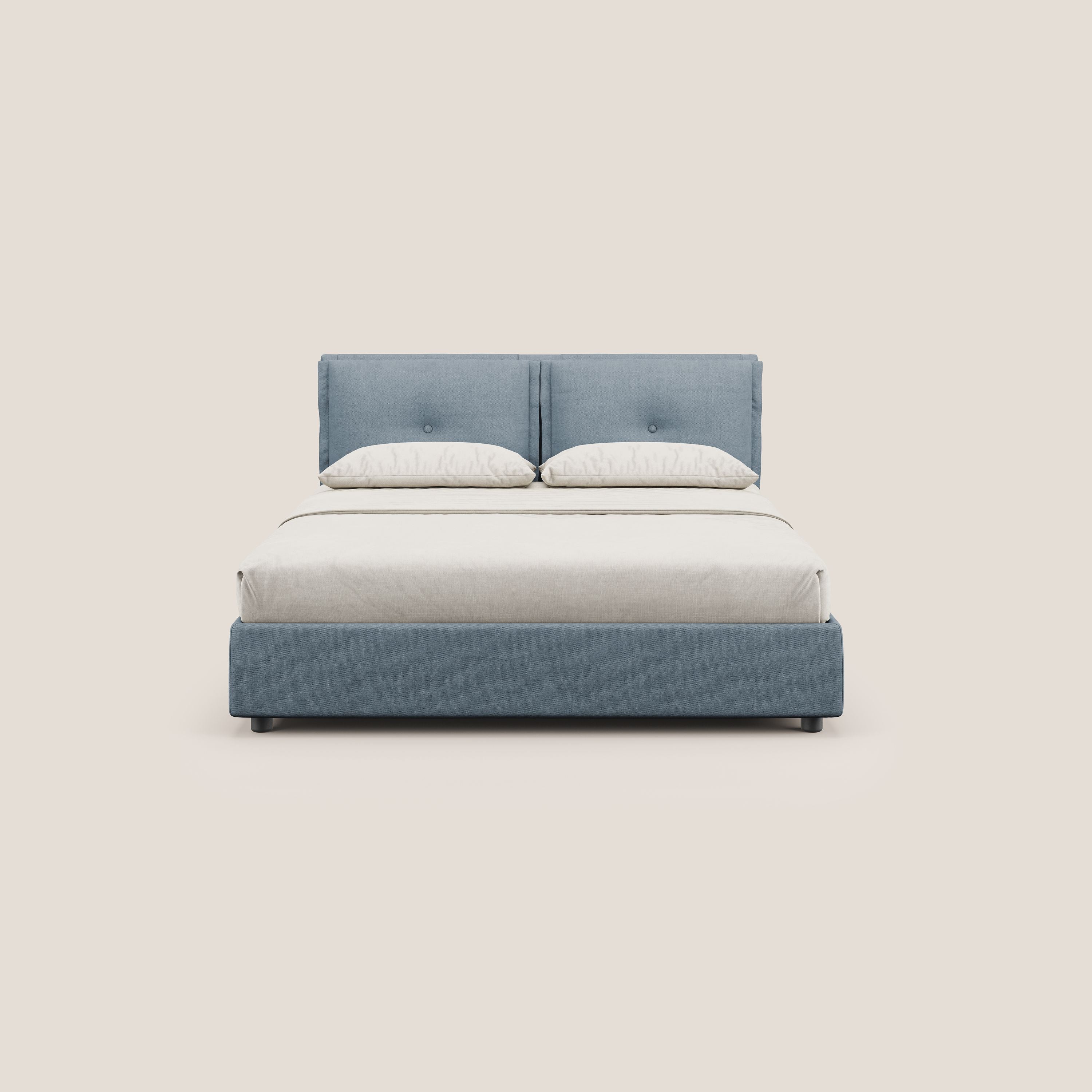 Travis letto contenitore con cuscini mobili trapuntati in tessuto impermeabile T02 carta da zucchero - divani.store
