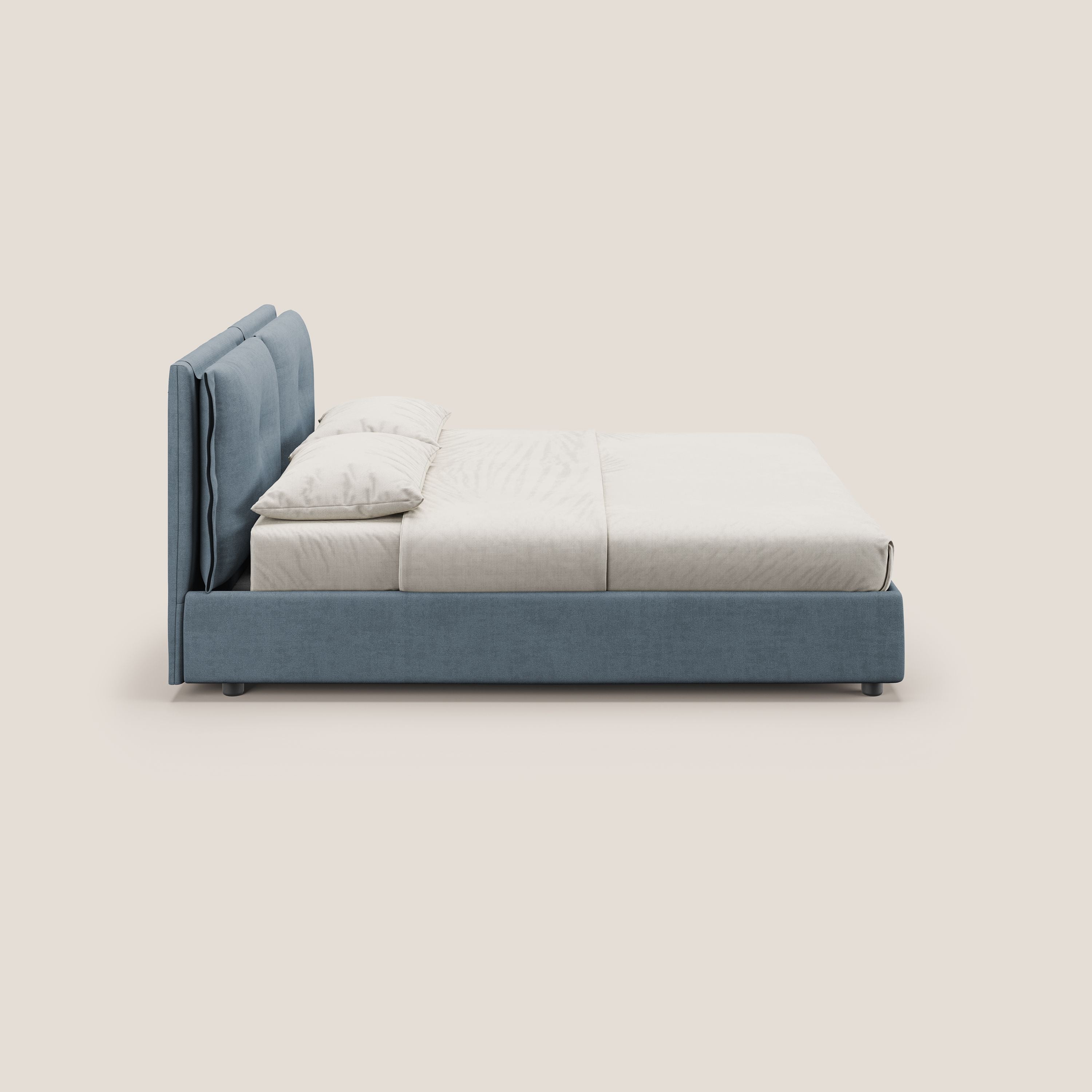 Travis letto contenitore con cuscini mobili trapuntati in tessuto impermeabile T02 carta da zucchero - divani.store