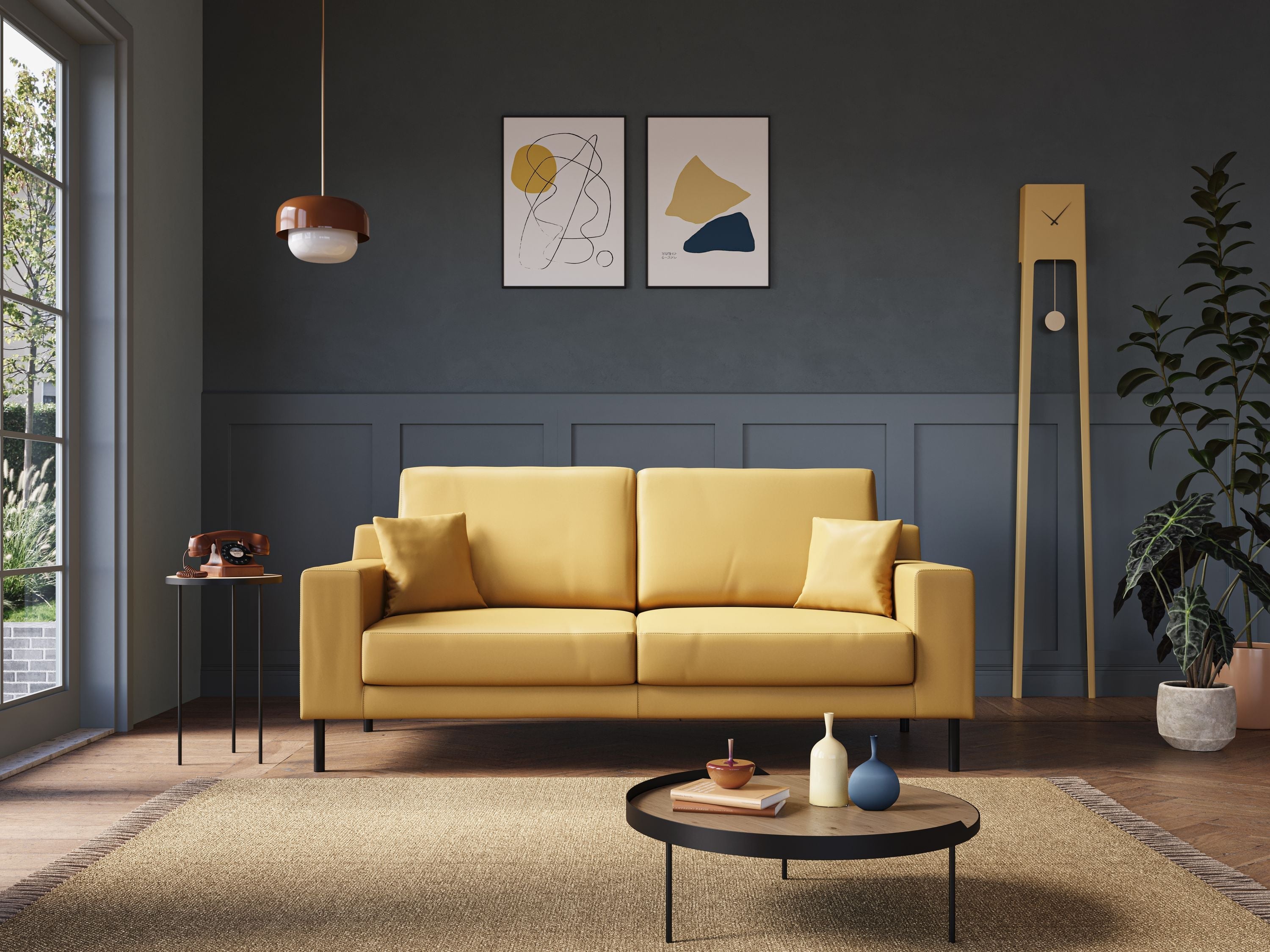 Uranio divano moderno lineare in Ecopelle impermeabile T04 beige - divani.store