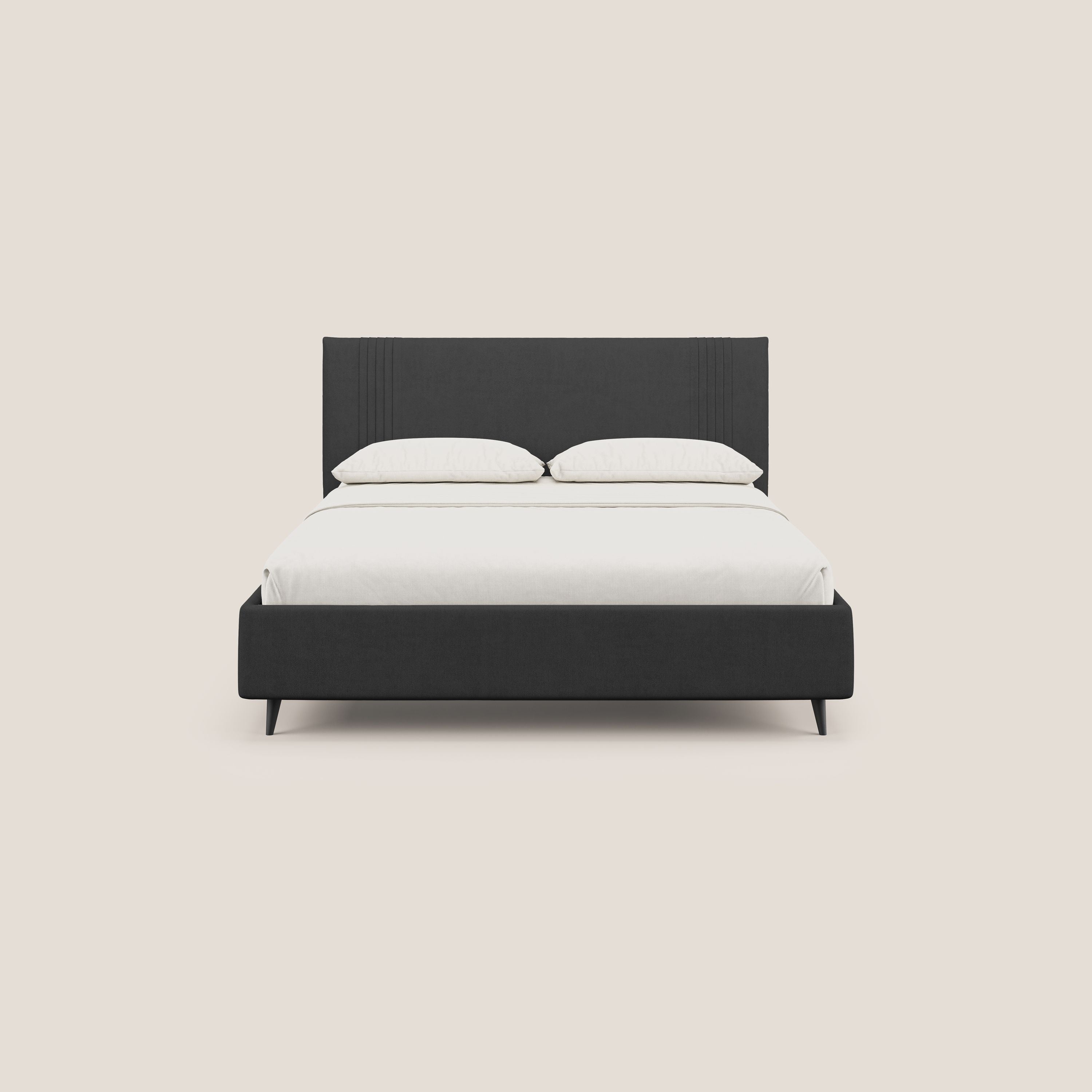 Yvonne letto contenitore in morbido tessuto impermeabile T02 nero - divani.store