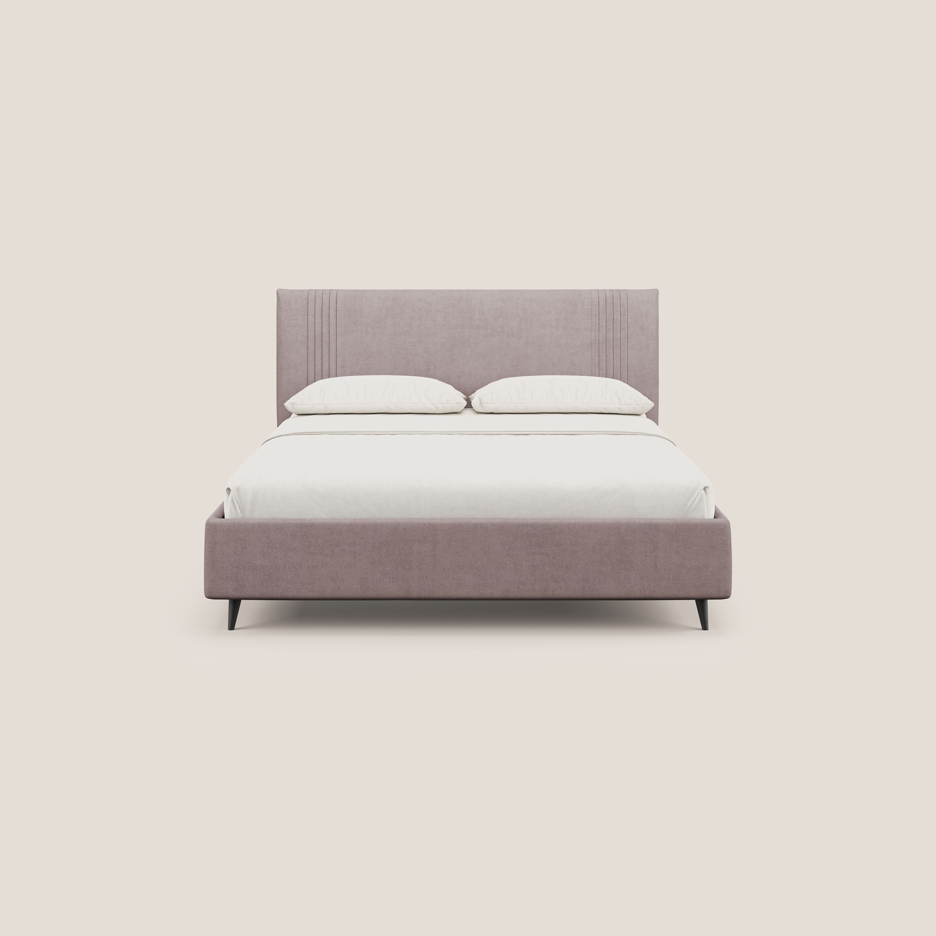 Yvonne letto contenitore in morbido tessuto impermeabile T02 rosa - divani.store